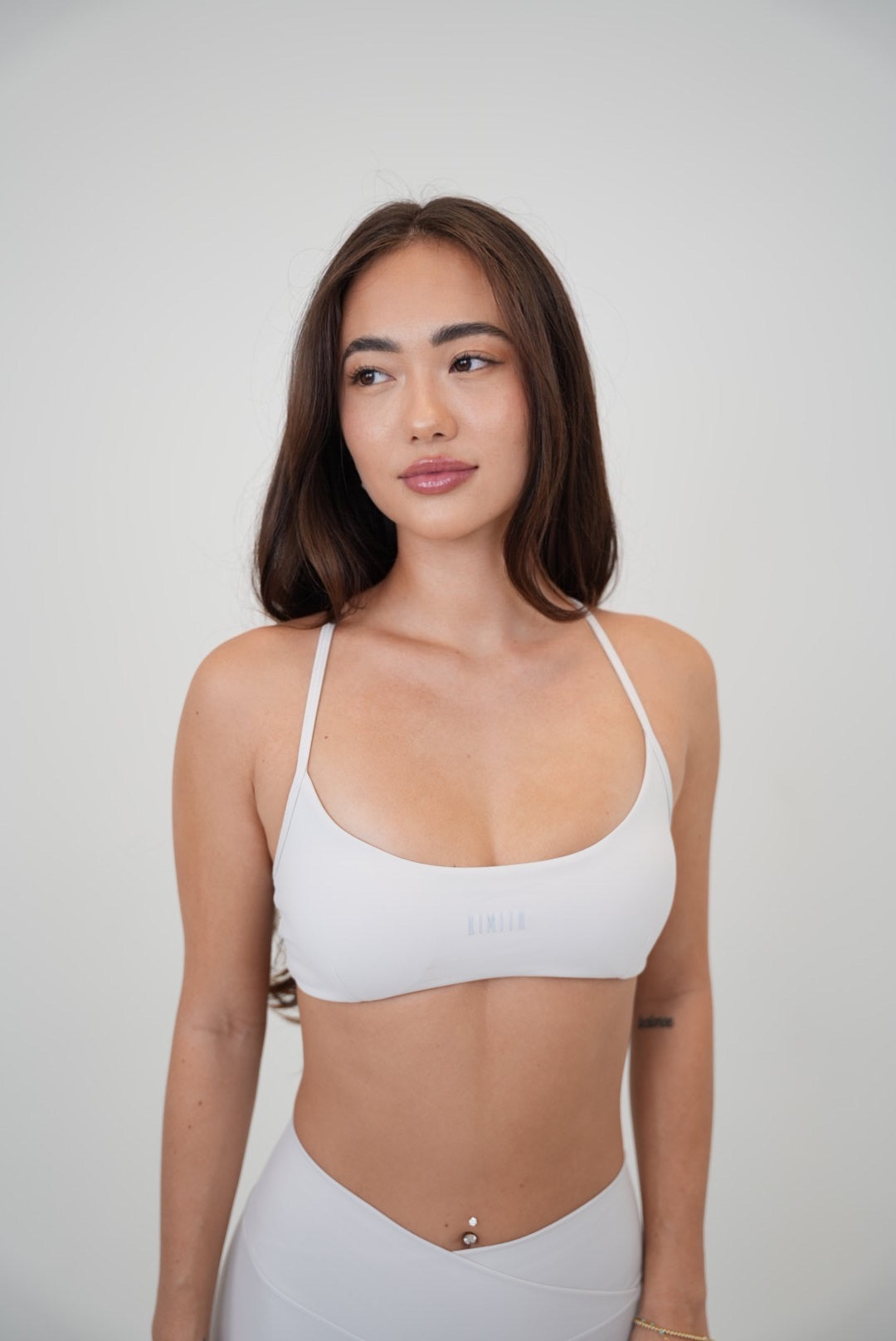 My Time Is Divine Lime White Cross-Back Butter Soft Bra 4