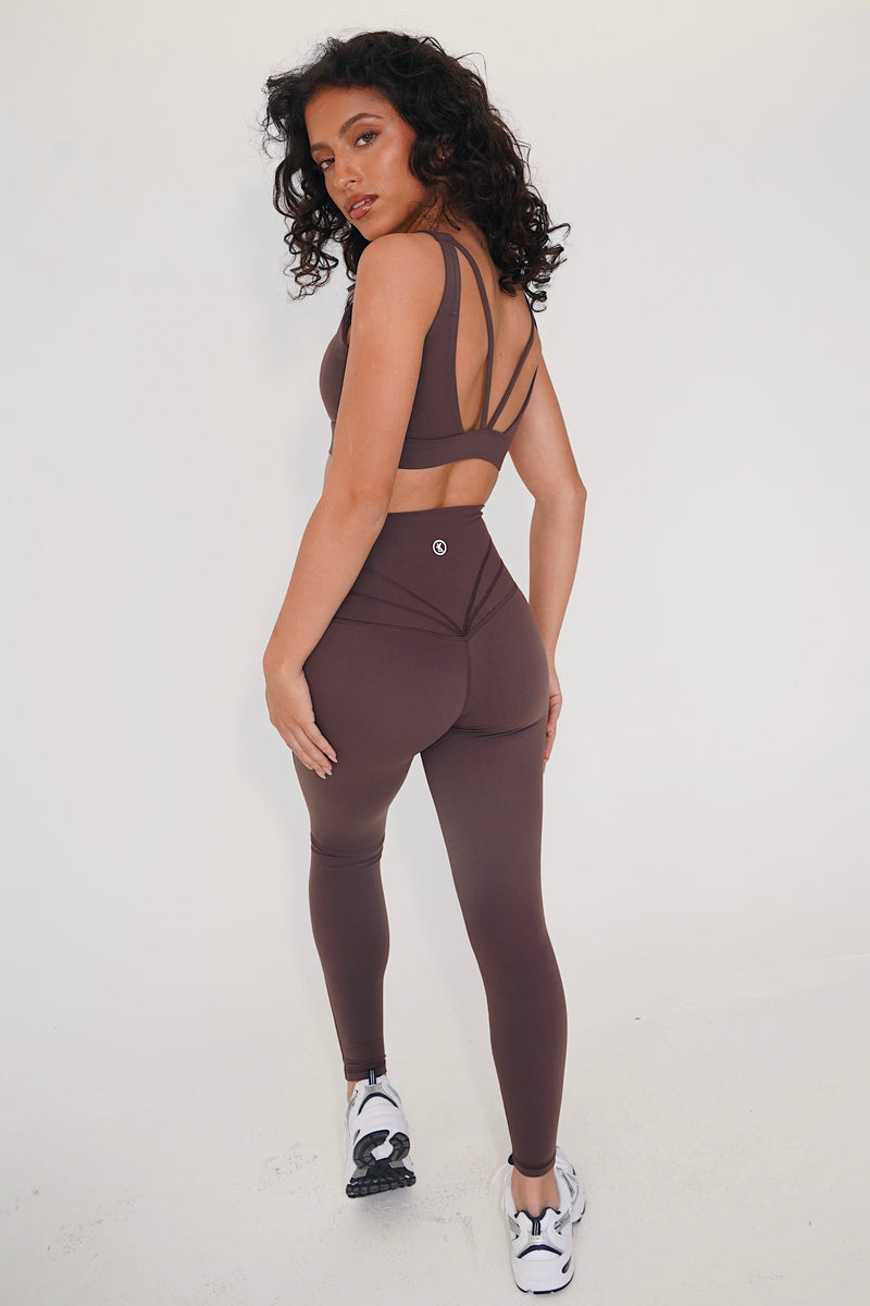 I am Beautifully Radiant Quick Dry Coffee Yoga Legging alt