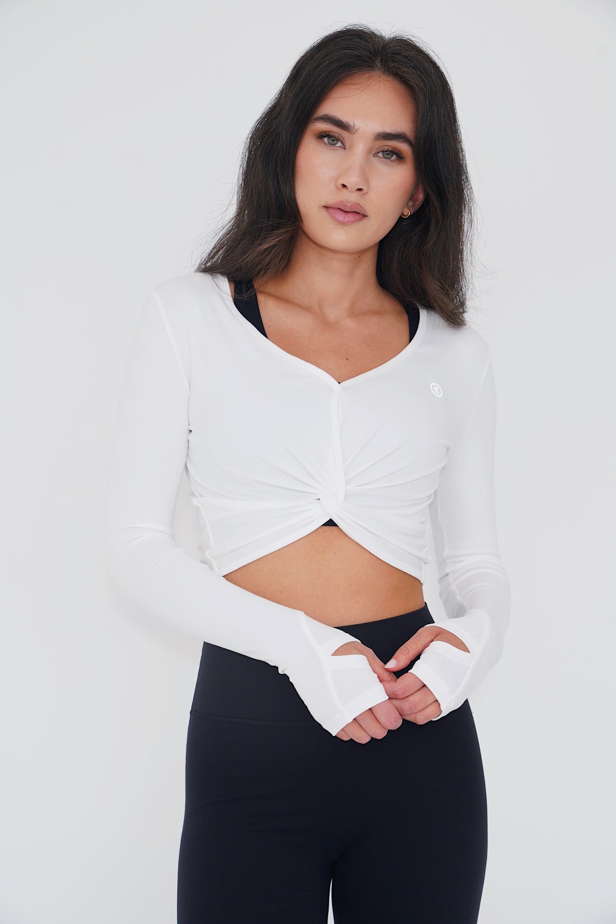 I Release Doubt Buttery Soft White Long Sleeve Crop Top 4