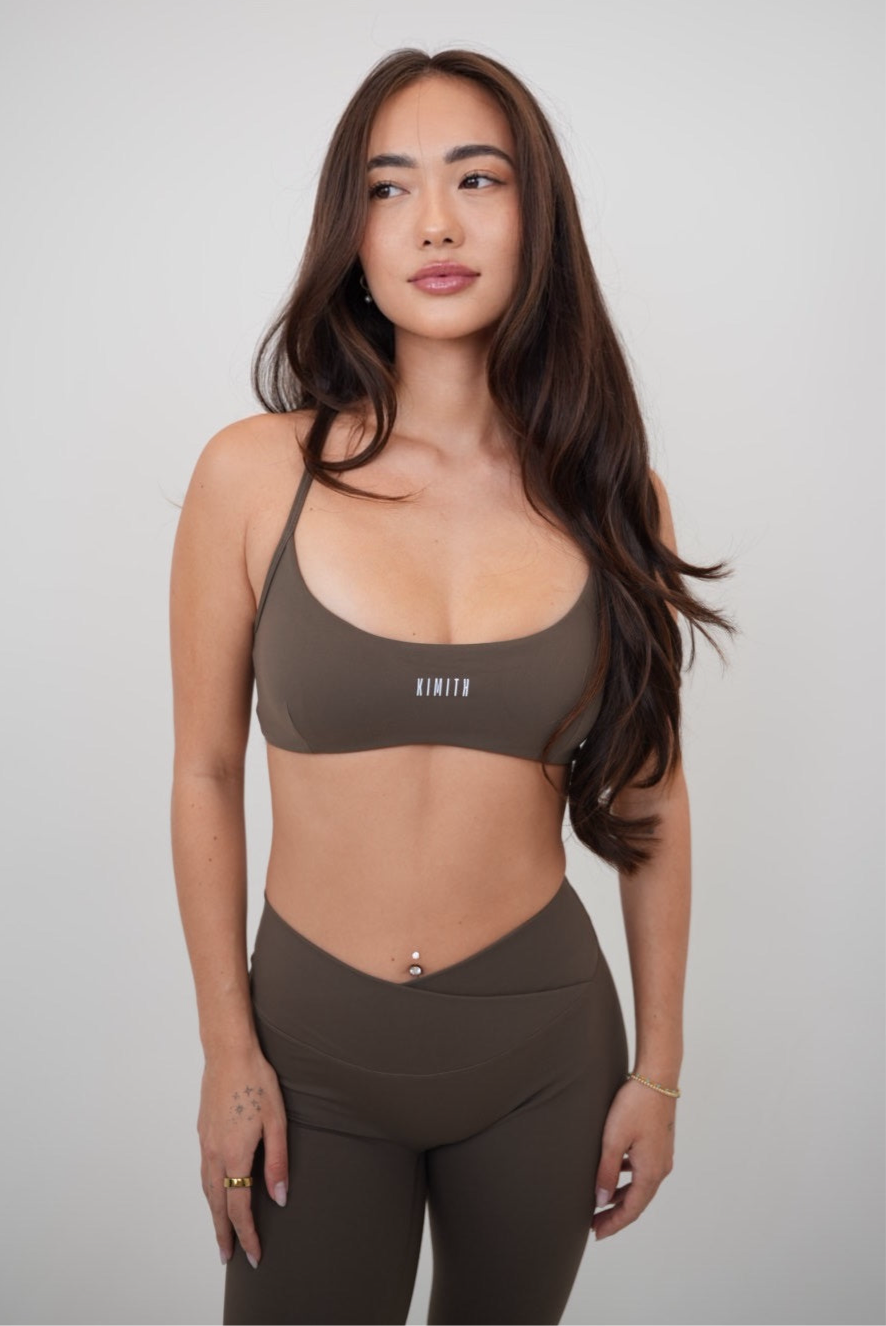 My Time Is Divine Brown Cross-Back Butter Soft Bra 1