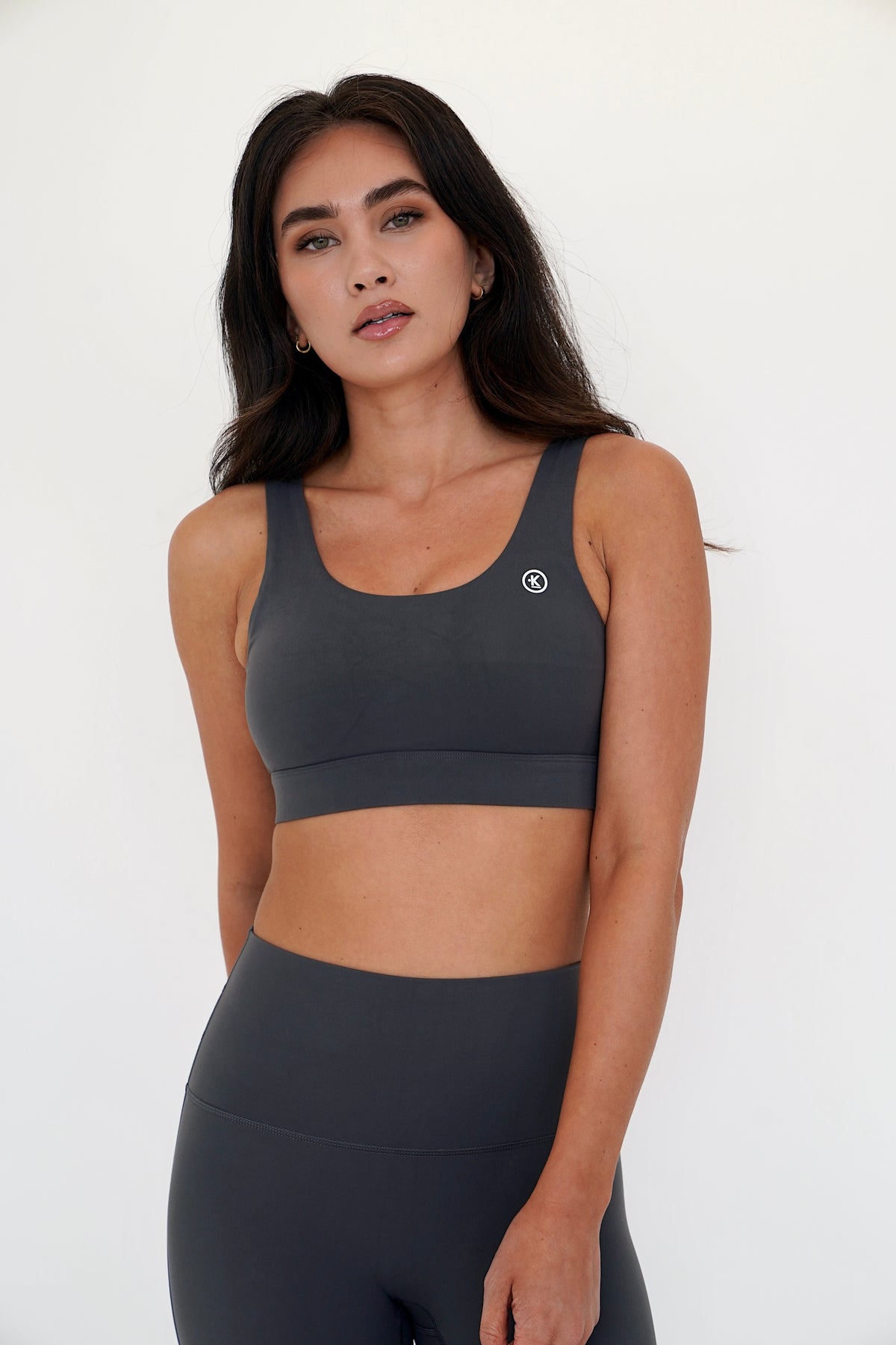 I am Beautifully Radiant Quick Dry Dark Gray Sports Bra 3