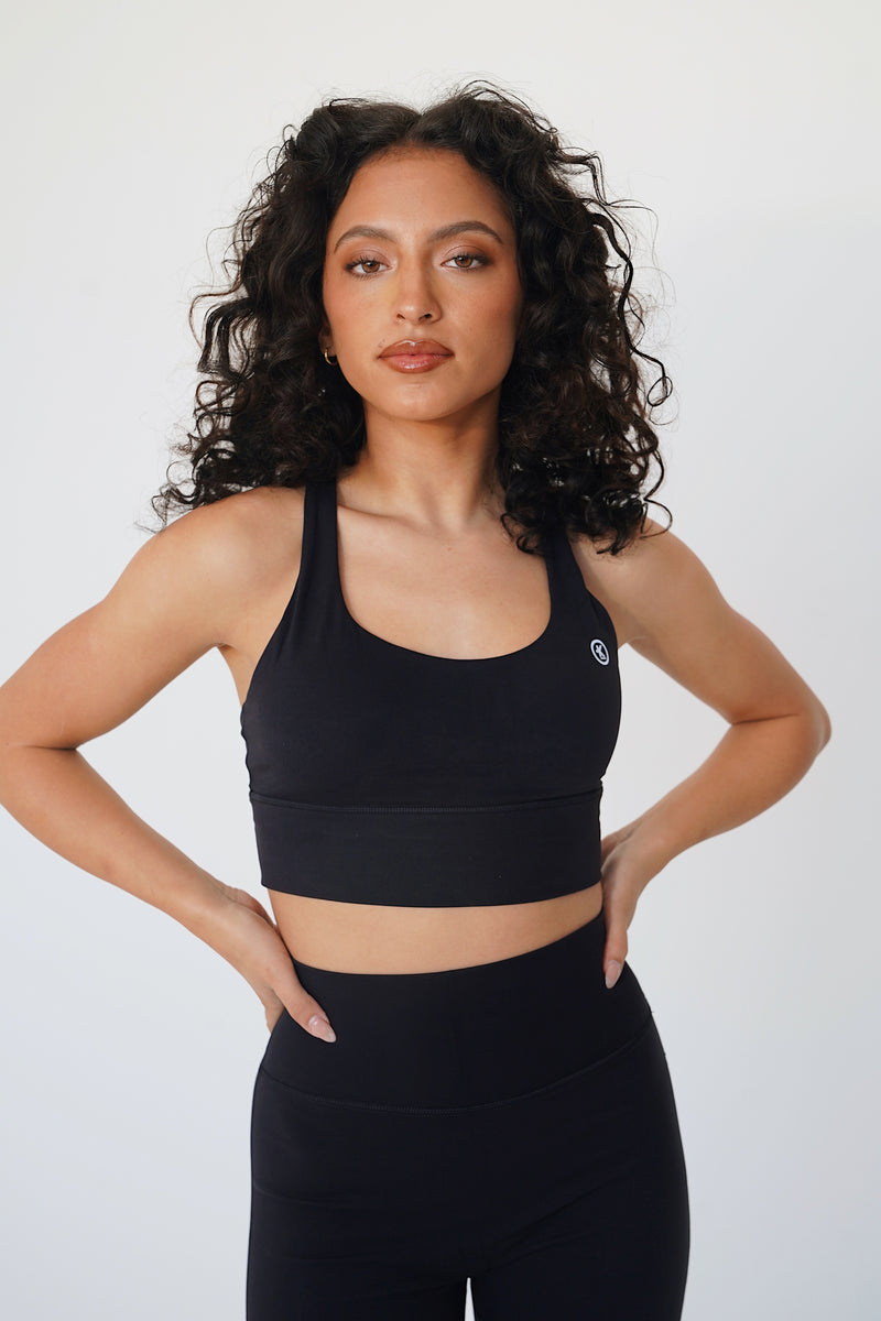 I am Bold Comfortably Stylish Black Yoga Top Bra