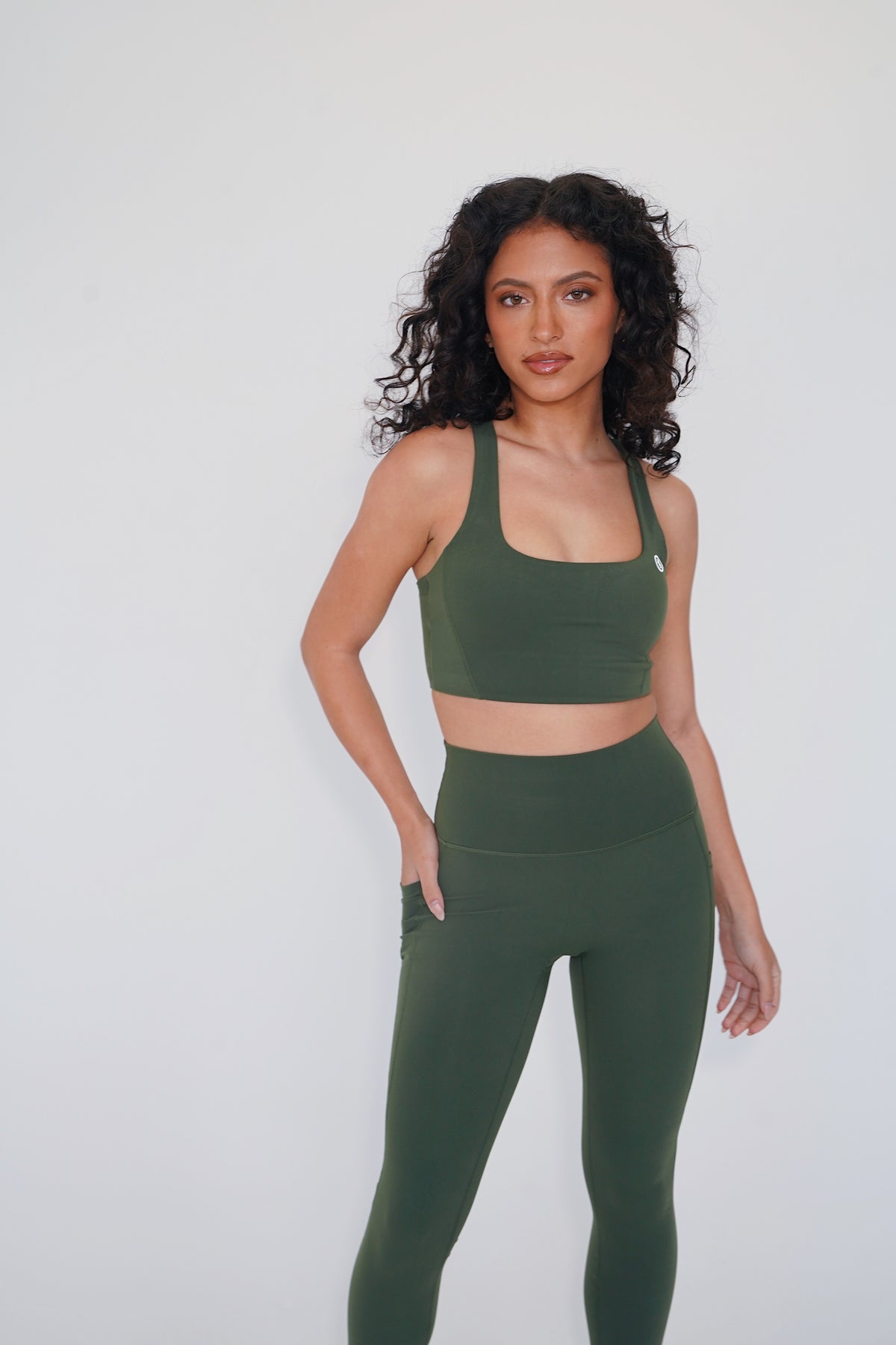 The More I Give, The More I Receive Natural Olive Comfort Stretch Sports Bra 5