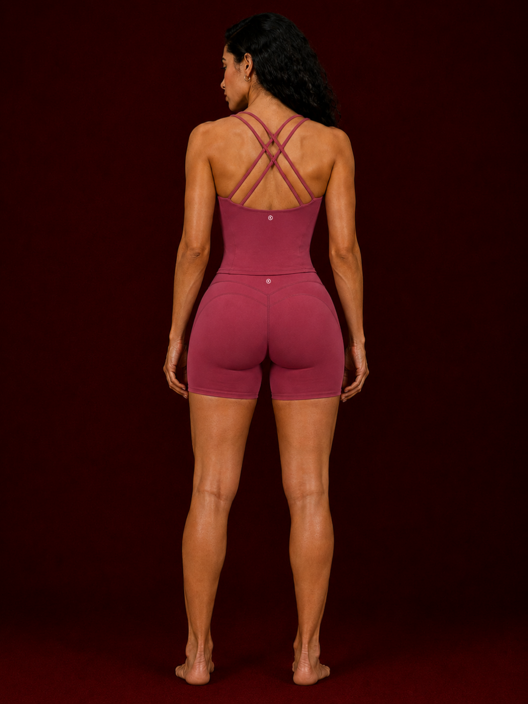 * SORORITY ADD ON * (ALPHA PHI) I Trust My Heart Rosewood Red Shorts 2