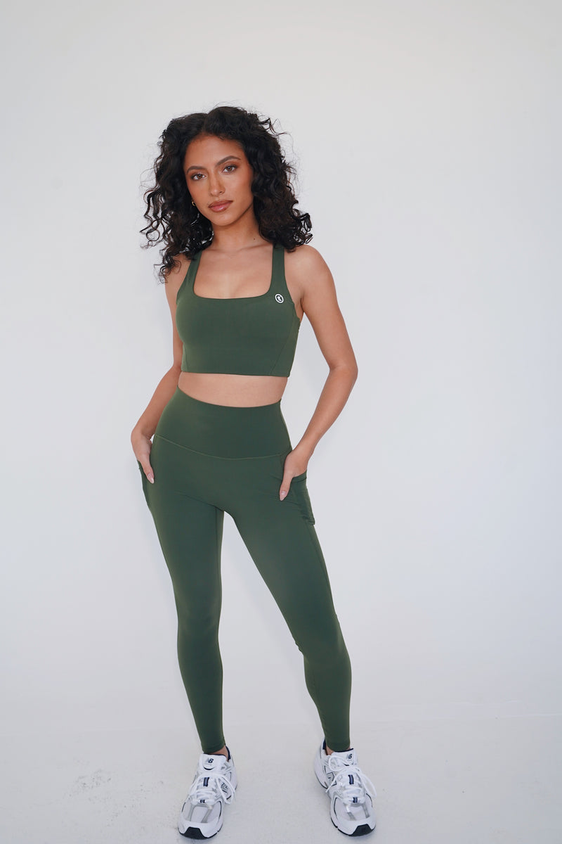 The More I Give, The More I Receive Natural Olive Legging