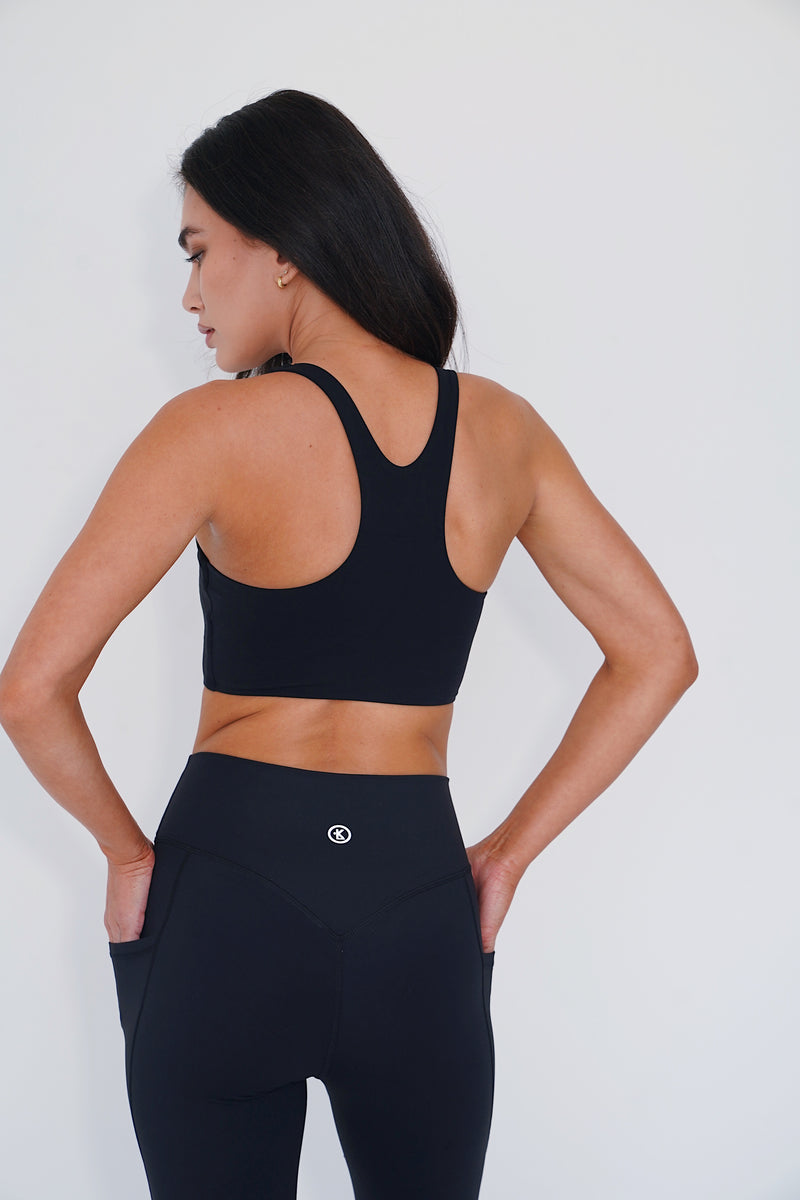 The More I Give, The More I Receive Supportive Black Comfort Stretch Sports Bra alt