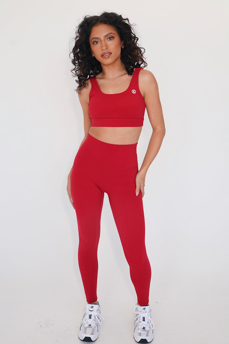 I am Beautifully Radiant Quick Dry Red Yoga Legging