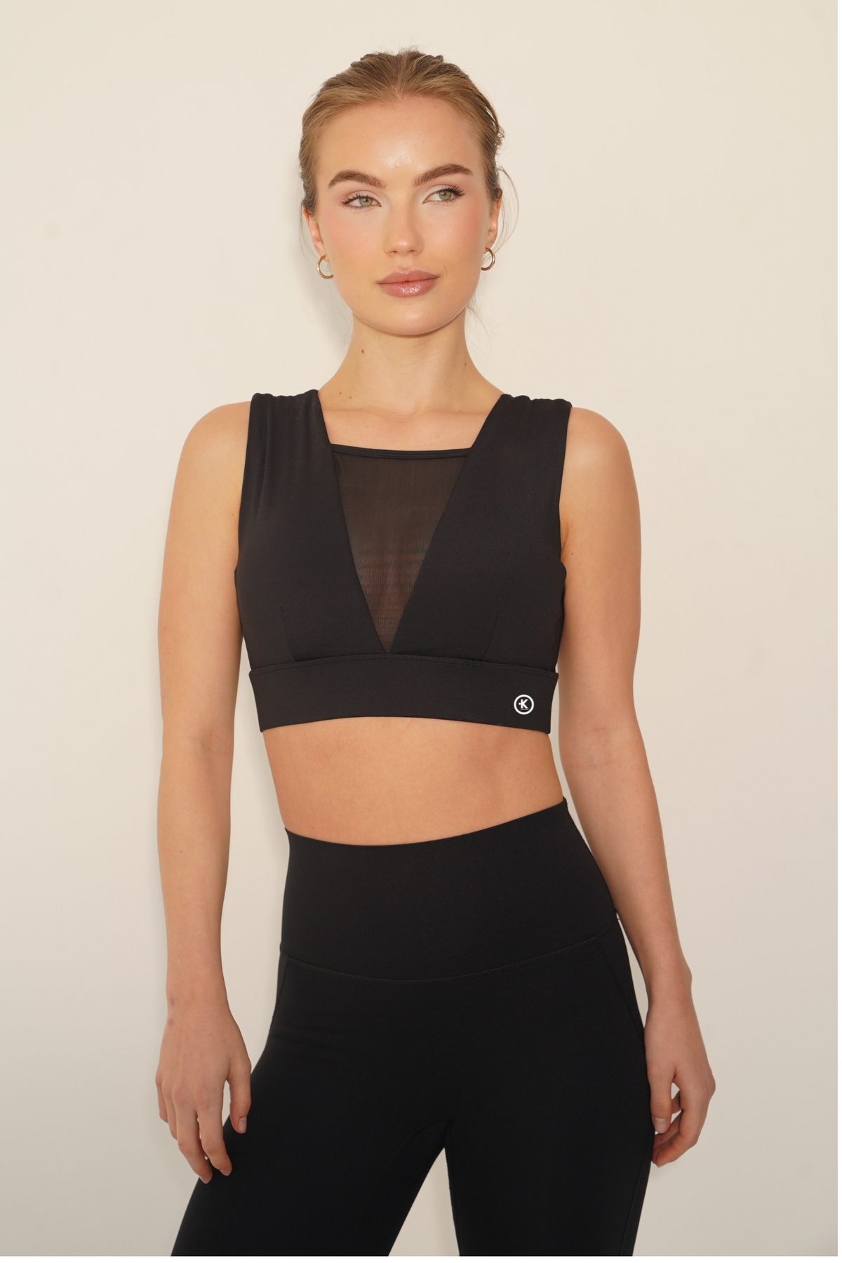 I Am Treasured Mesh Panel Quick Dry Butter Black Bra 1