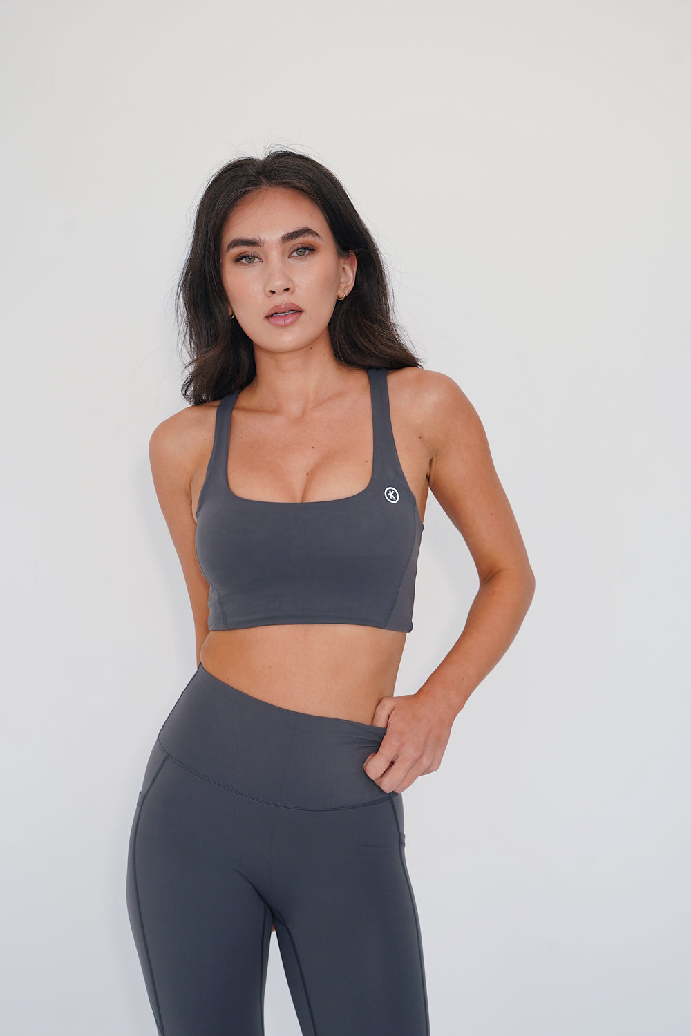 The More I Give, The More I Receive Calming Gray Comfort Stretch Sports Bra 7