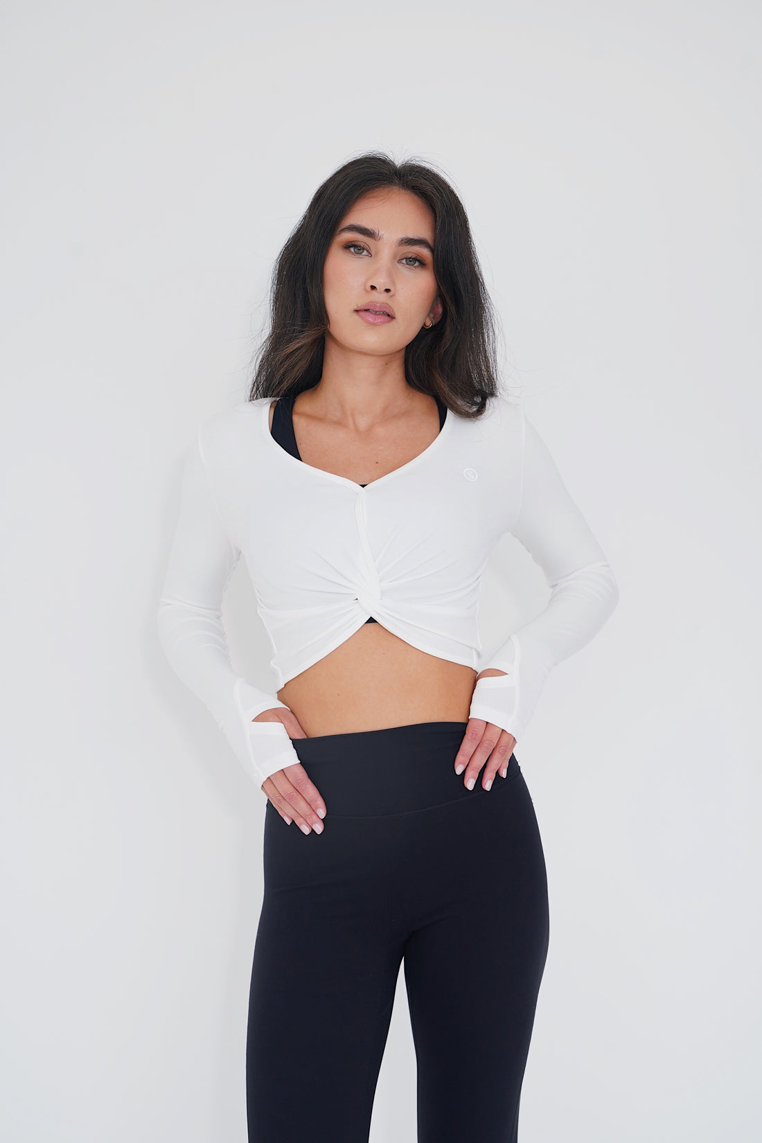 I Release Doubt Buttery Soft White Long Sleeve Crop Top