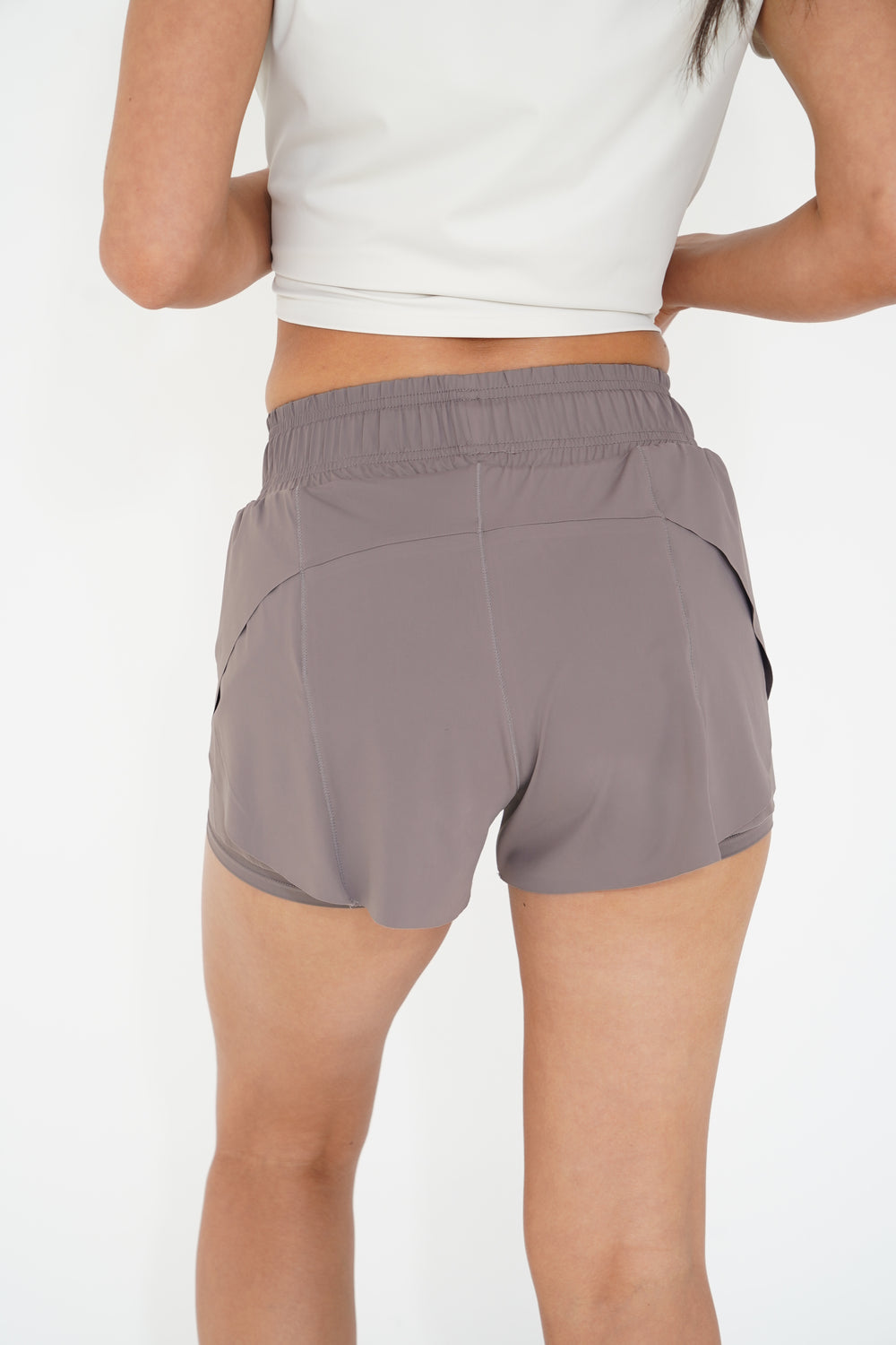 I Have Hope Mesh Trim  Running Short in Taupe 10