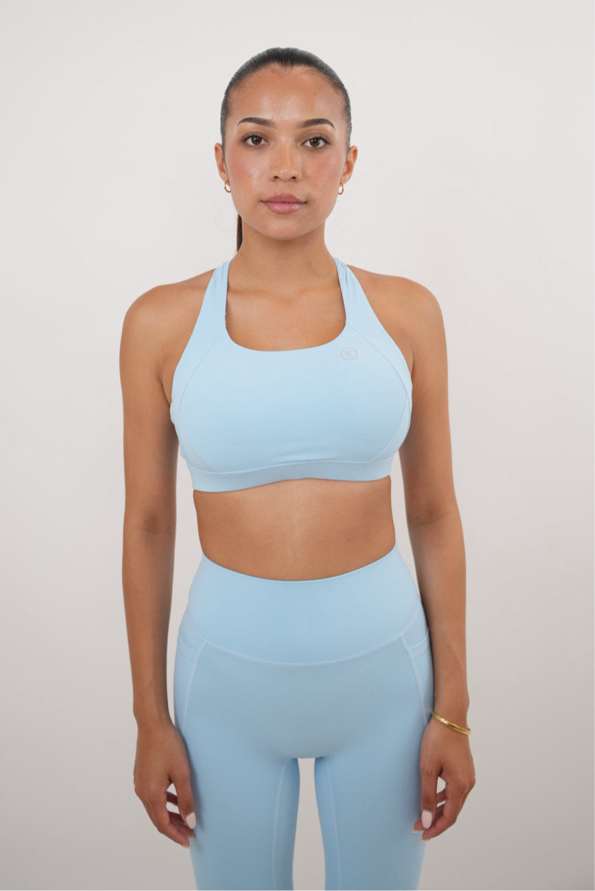 I Am Glowing Sky Blue Quick Dry Butter Bra 1