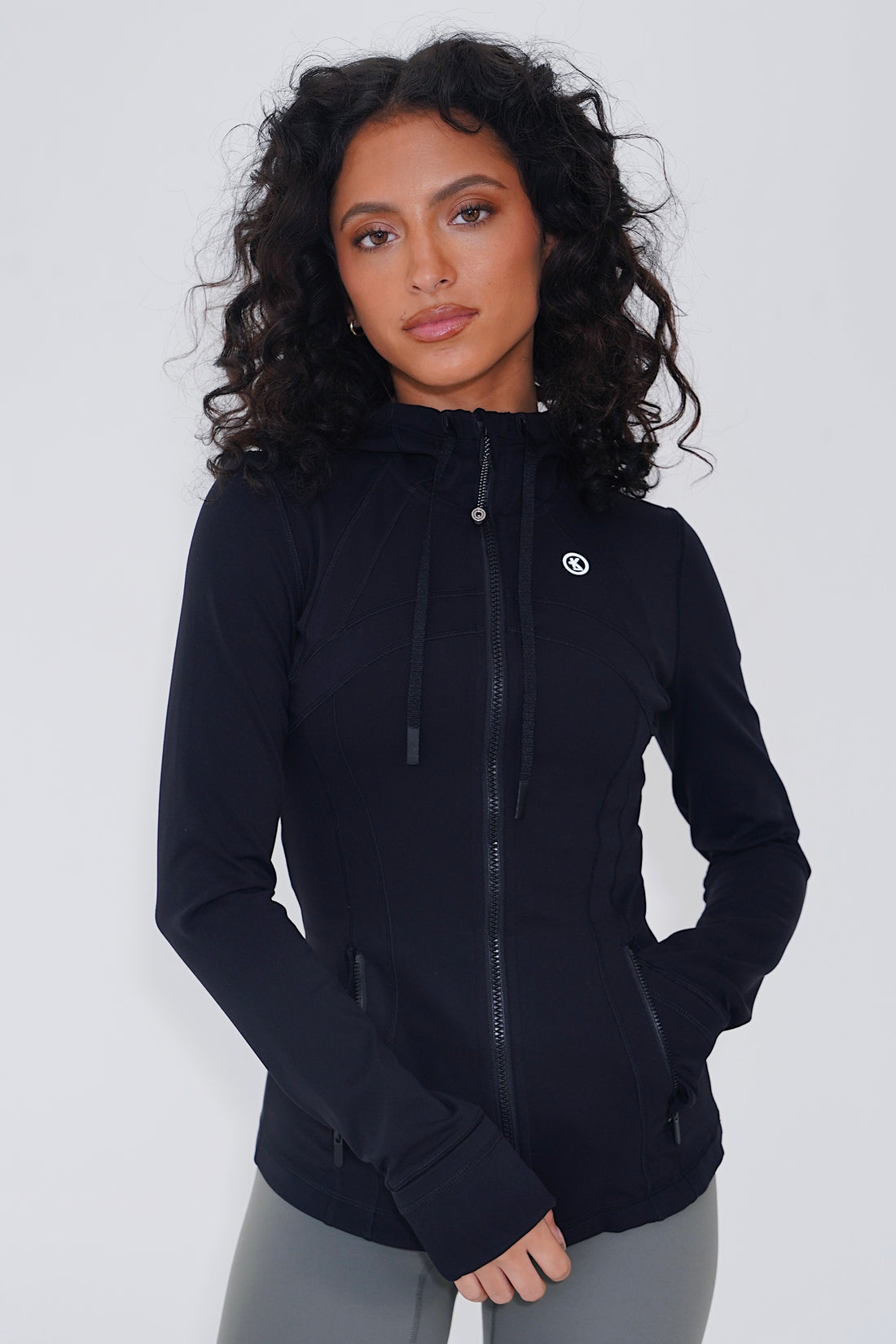 I am Focused Buttery Soft Full Zip Black Hooded Sports Jacket