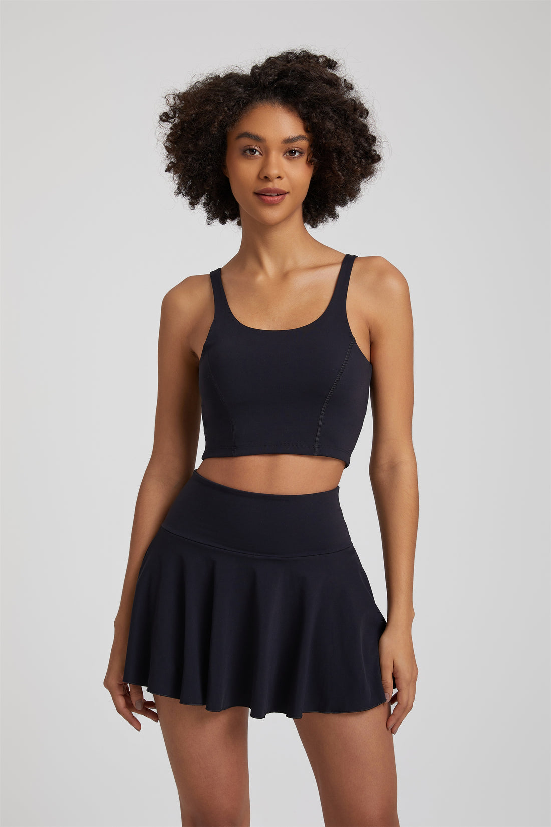 My Heart Is Pure Quick-Dry Butter Black Tennis Skort