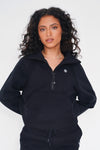 I Make Good Decisions Loose Fit Half Zip Black Fleece Sweater