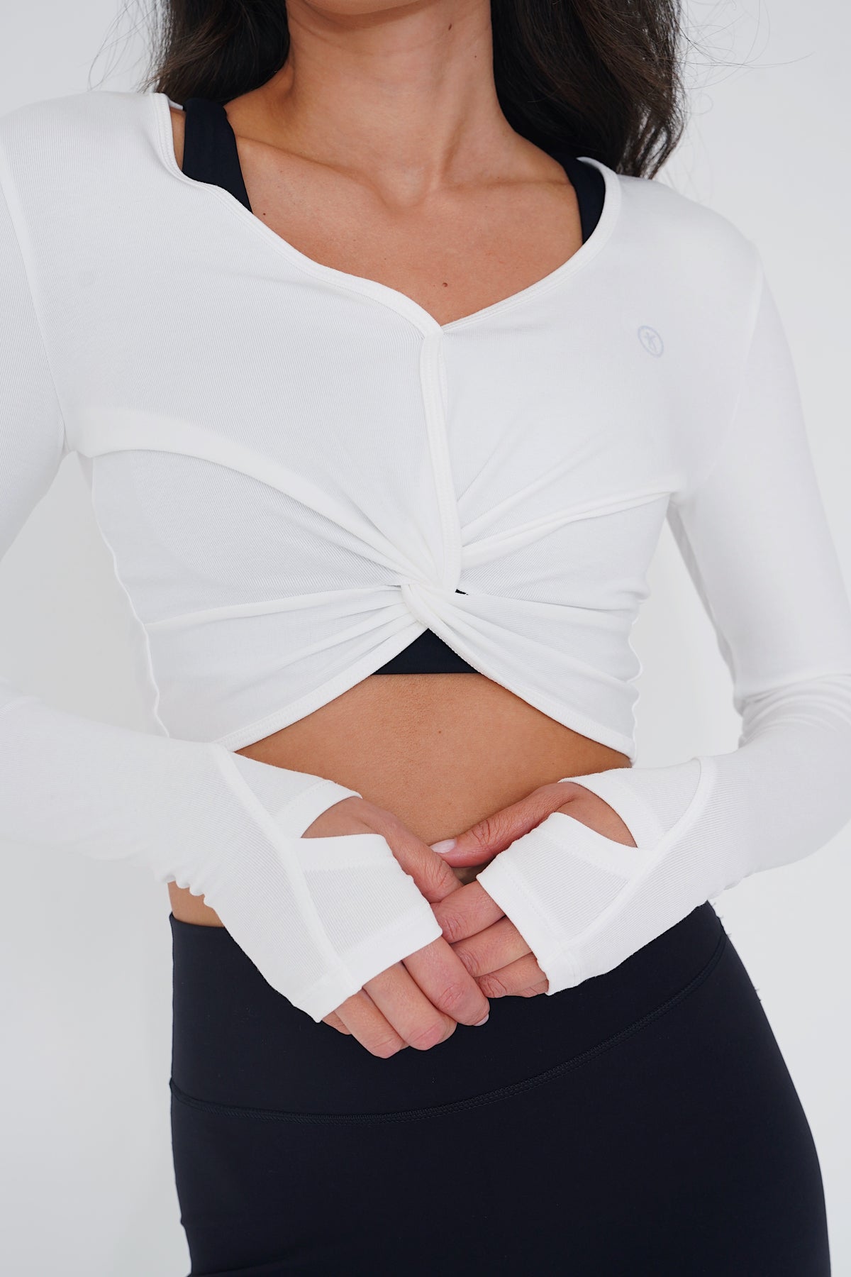 I Release Doubt Buttery Soft White Long Sleeve Crop Top 1