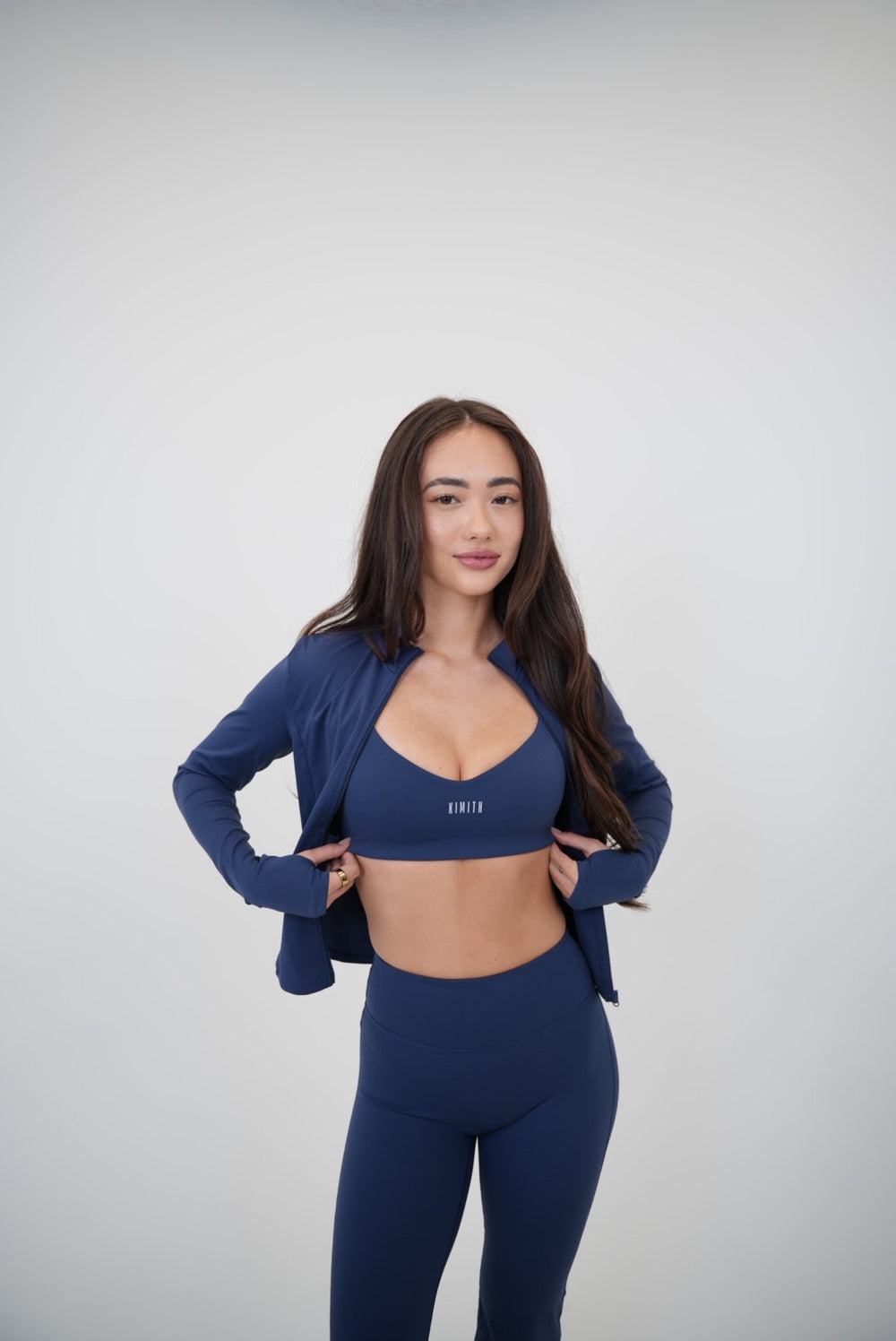 I Live in Luxury Navy Blue Sports Bra 4