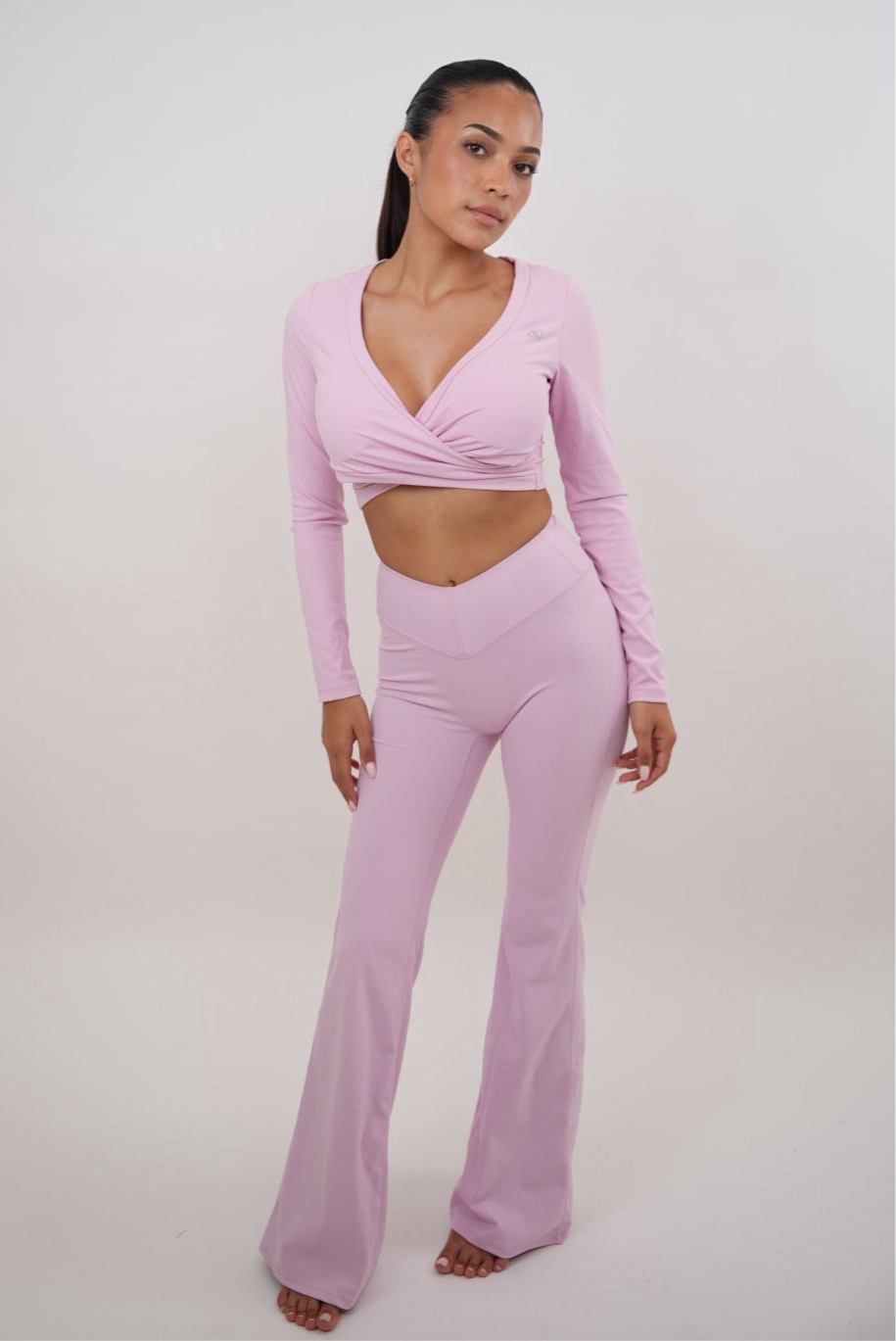 I Am Present Pink Stretch Flare Legging 2