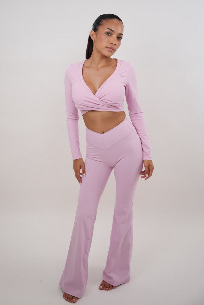 I Am Present Pink Stretch Flare Legging alt