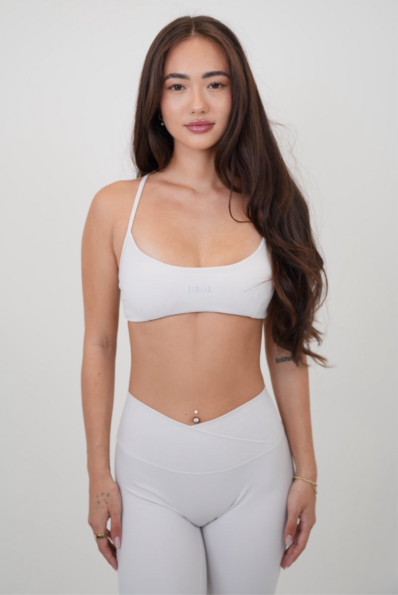 My Time Is Divine Lime White Cross-Back Butter Soft Bra alt