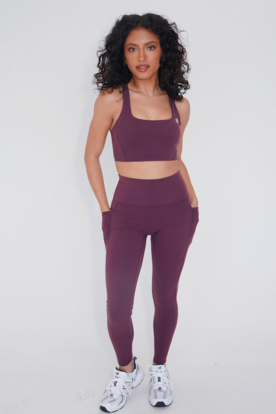 The More I Give, The More I Receive Chic Plum Leggings