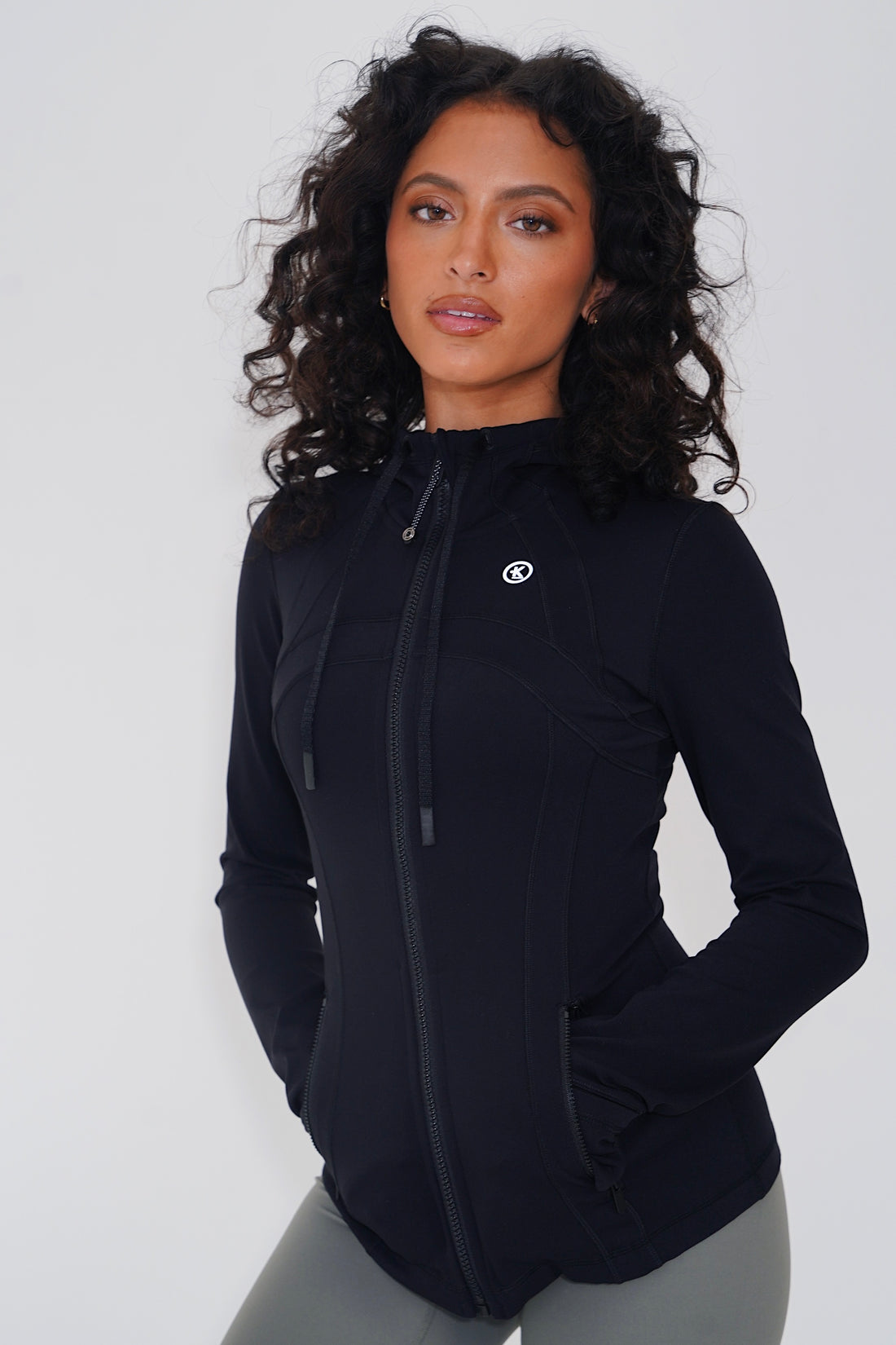 I am Focused Buttery Soft Full Zip Black Hooded Sports Jacket