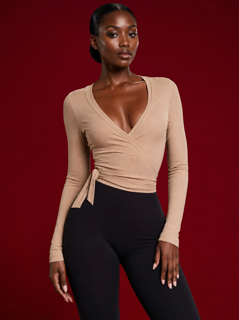 My Energy is Pure Caramel Wrap Top