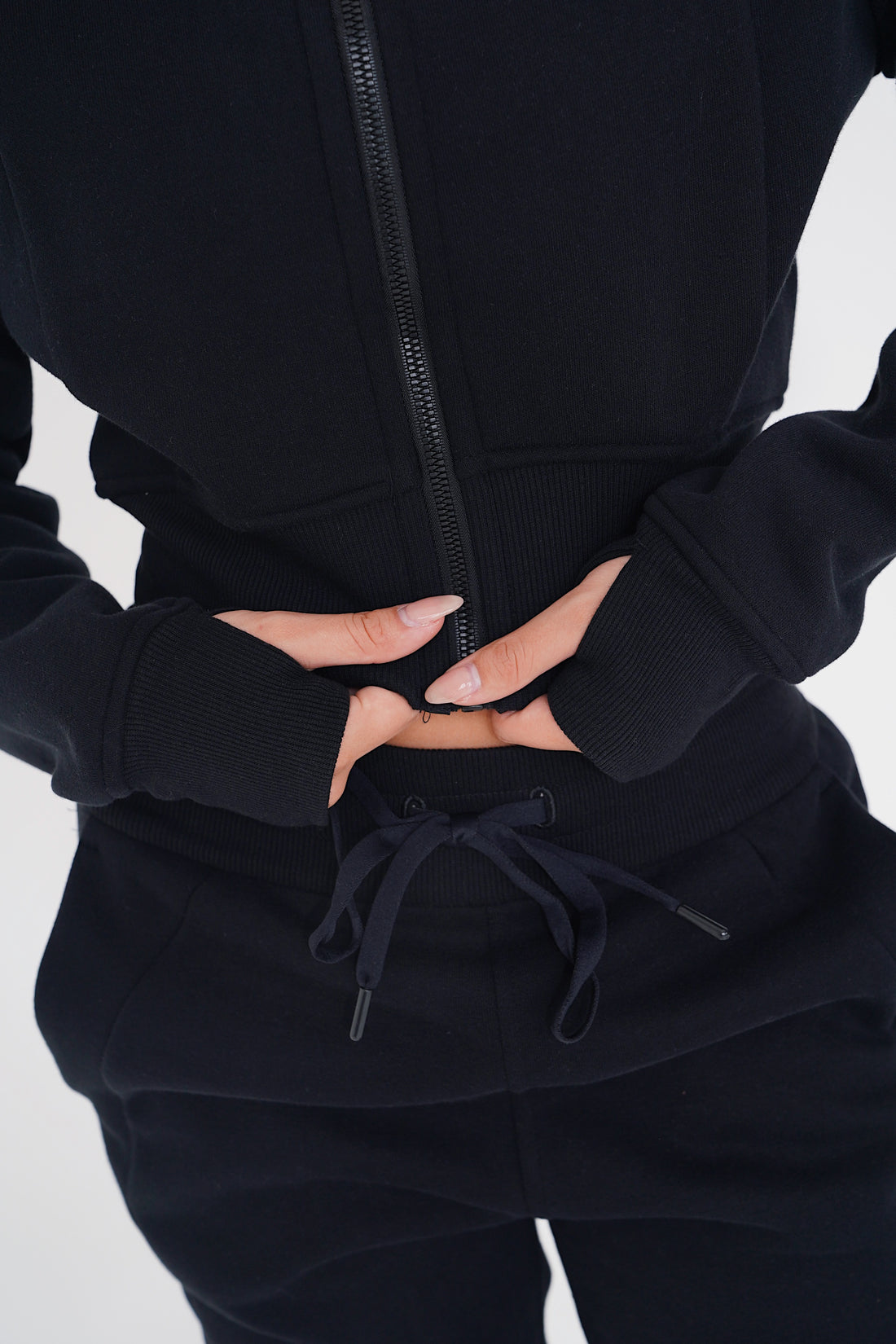 I Make Good Decisions Warm Plush Full Zip Black Cropped Fleece Jacket