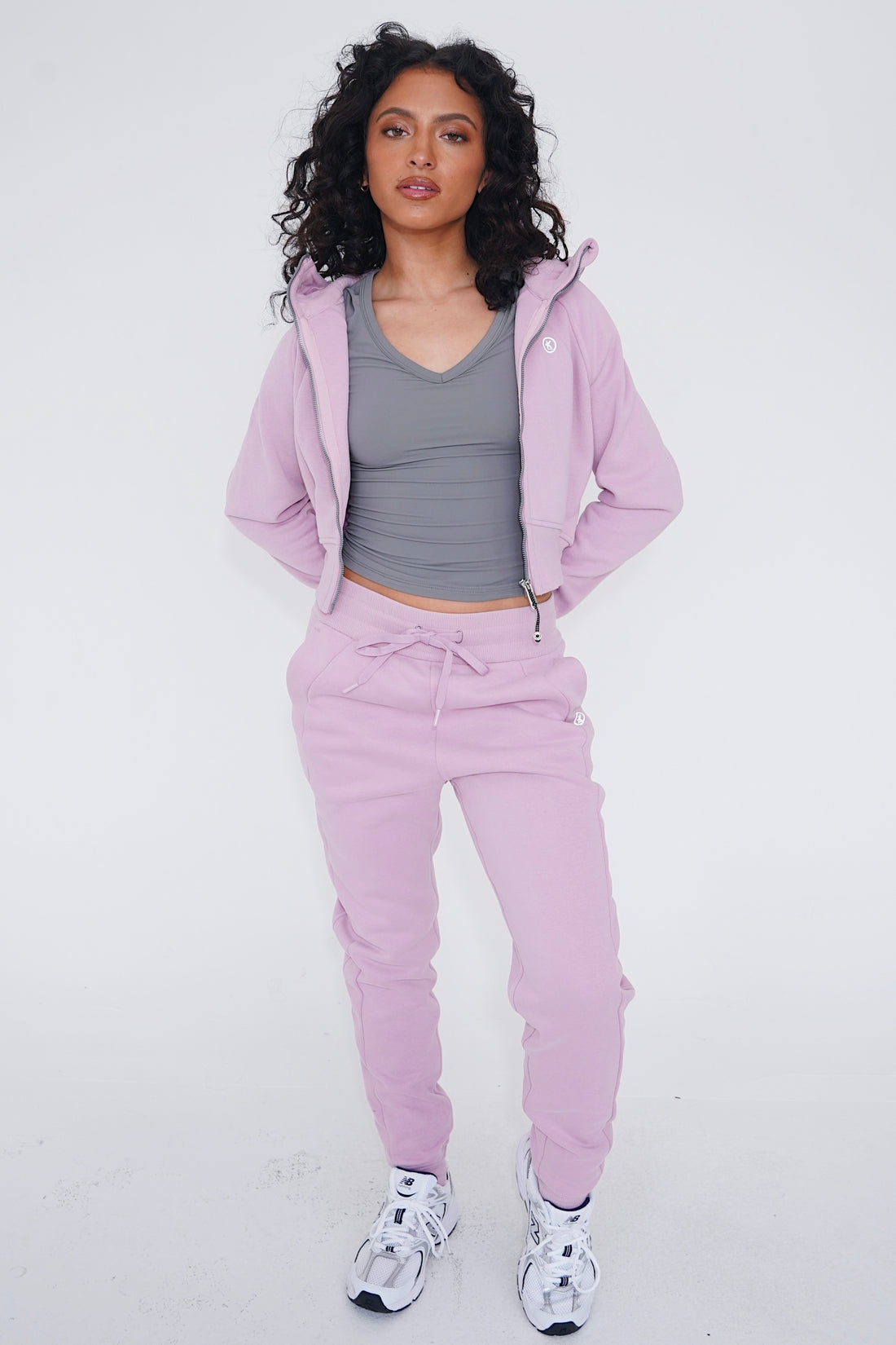 I Make Good Decisions Warm Plush Full Zip Pink Cropped Fleece Jacket