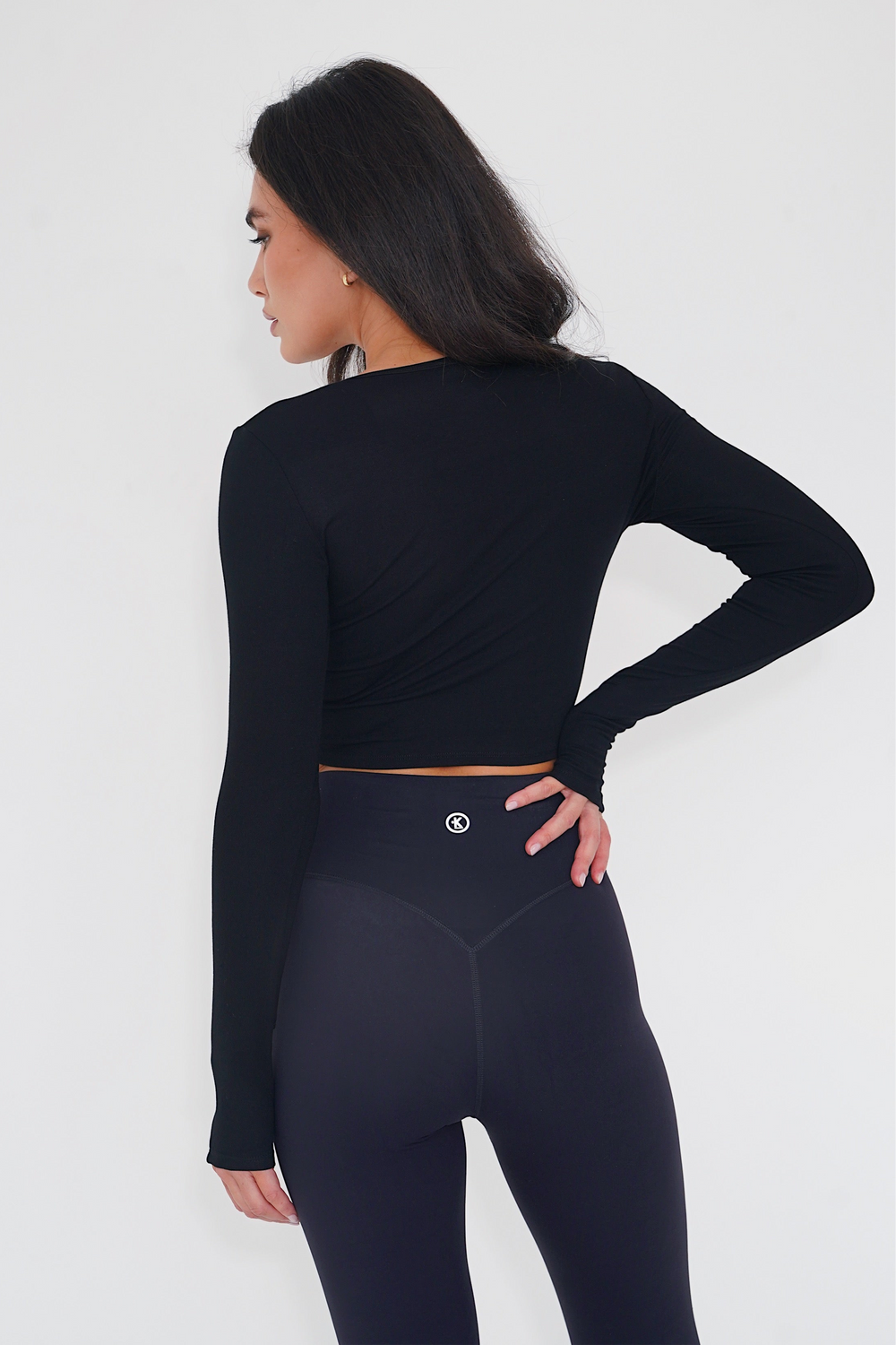 I Release Doubt Buttery Soft Black Long Sleeve Crop Top 9