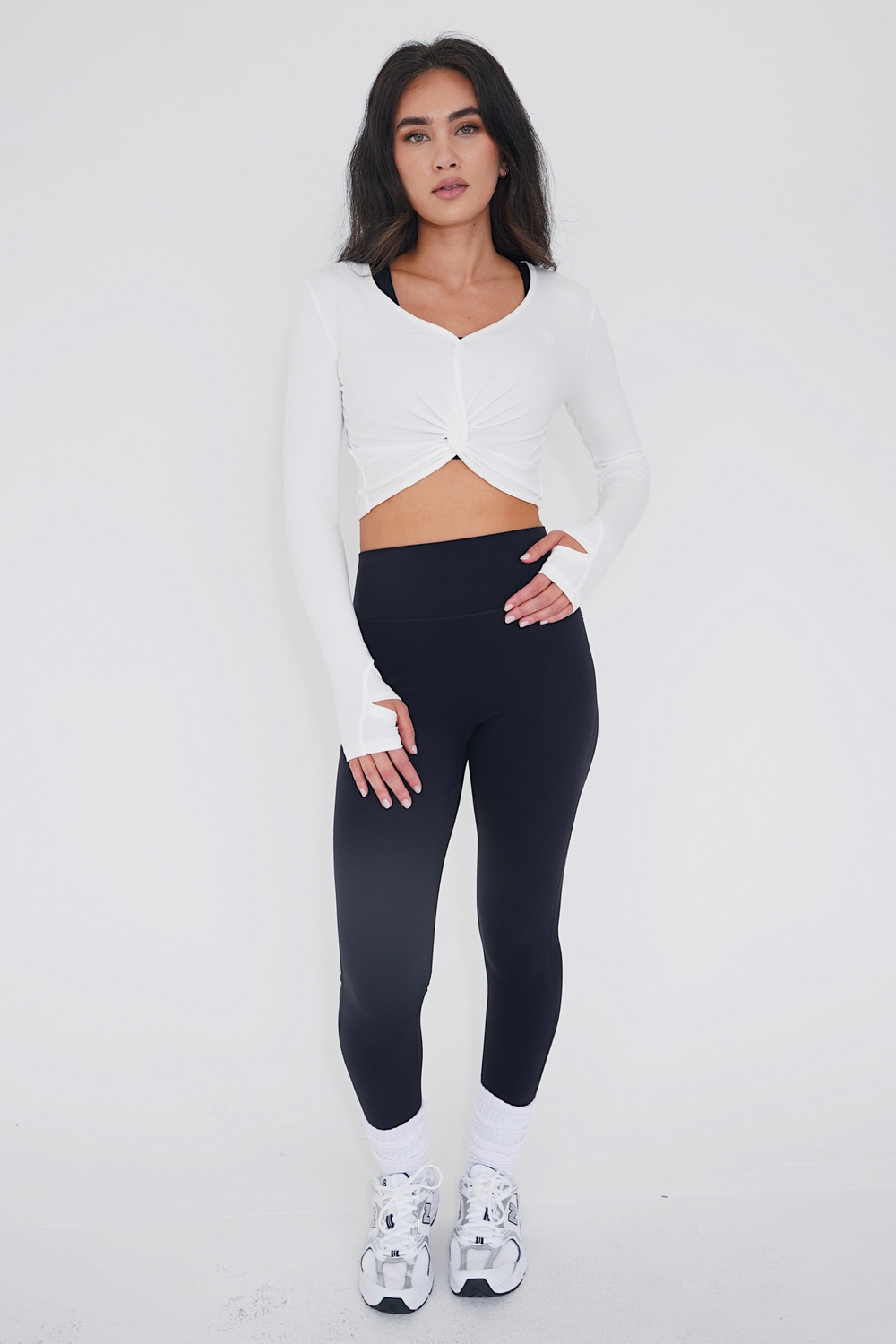 I Release Doubt Buttery Soft White Long Sleeve Crop Top 11