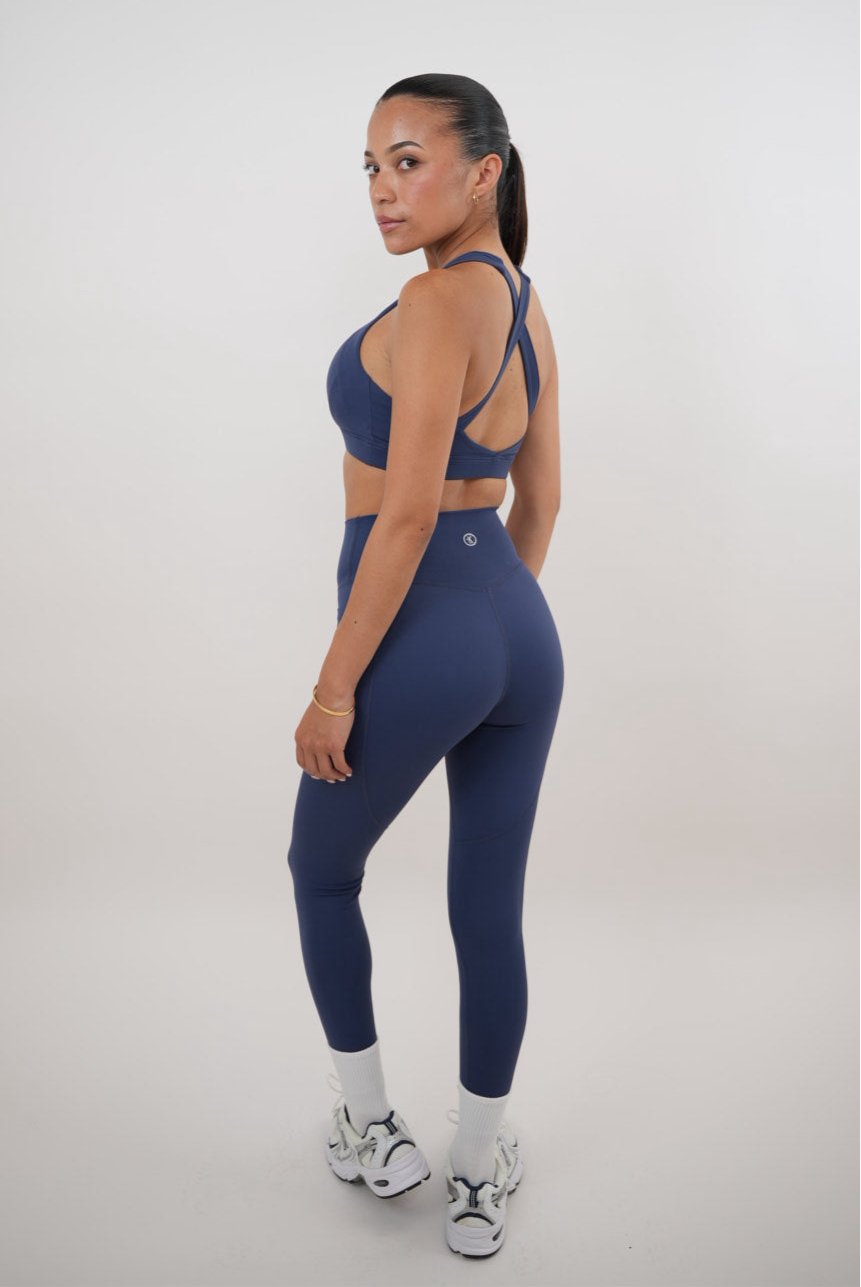 I Am Glowing Navy Blue Quick Dry Butter Legging 4