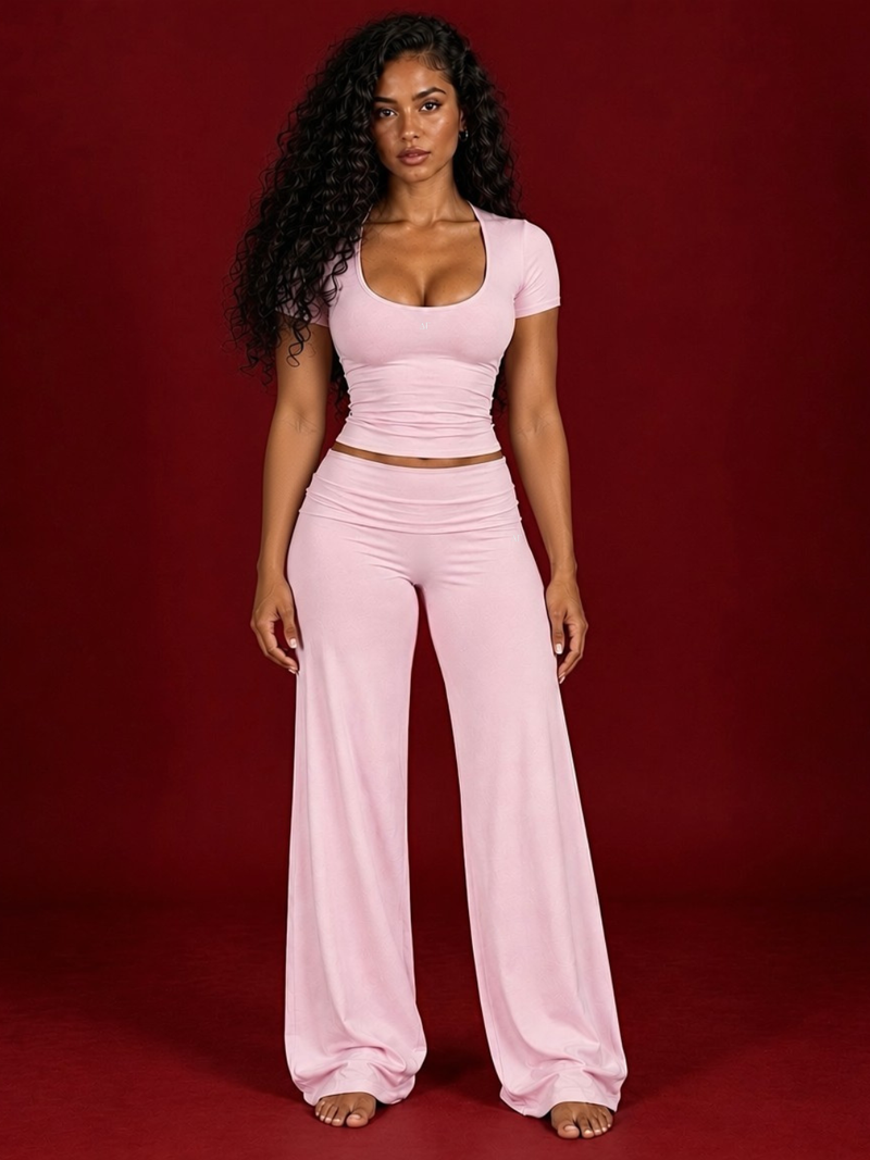 * ADD ON * Delta Gamma I Move With Love Pink Wide Pant