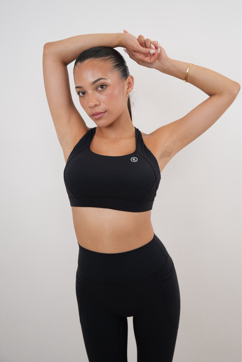I Am Glowing Black Quick Dry Butter Bra 1