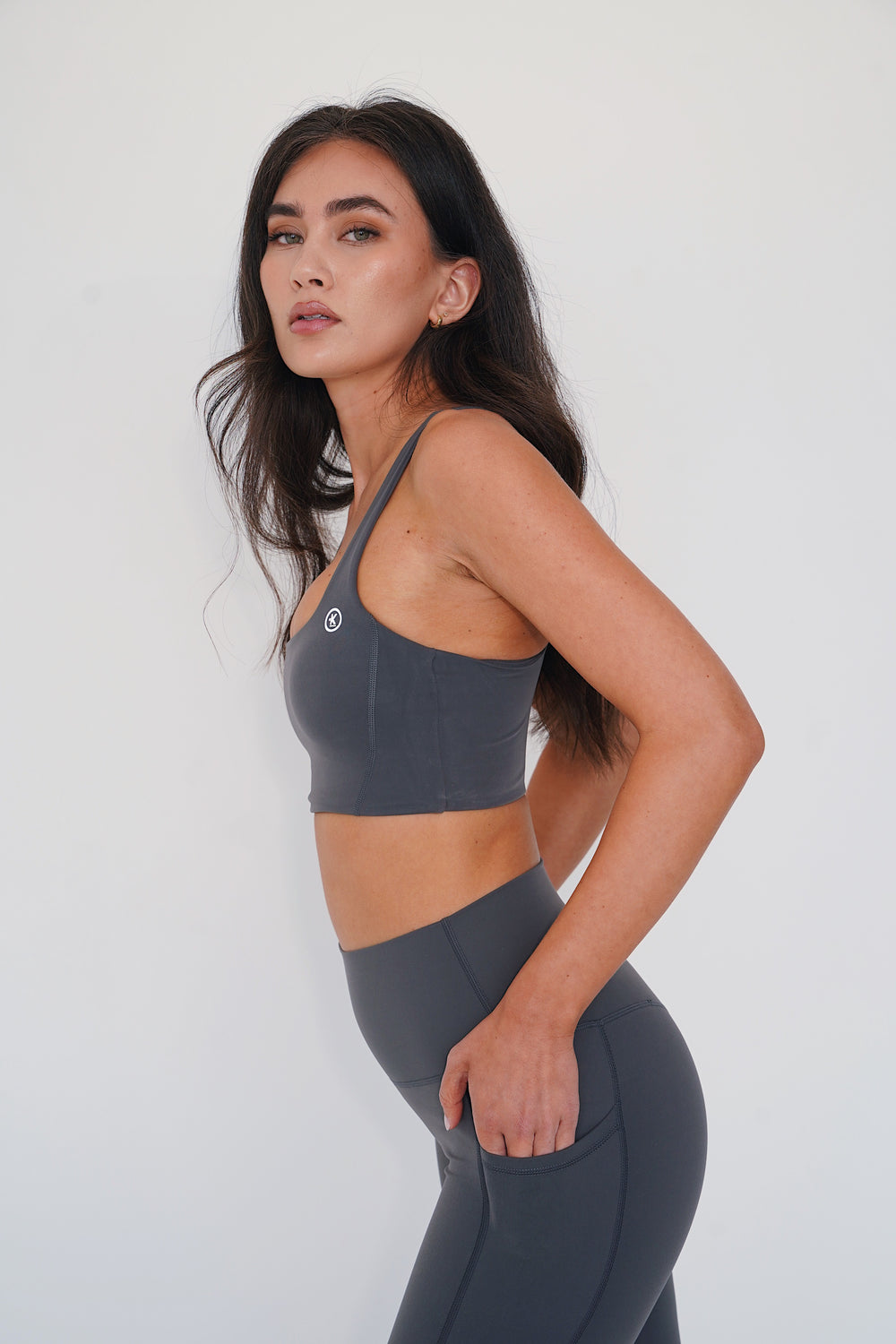 The More I Give, The More I Receive Calming Gray Comfort Stretch Sports Bra 4