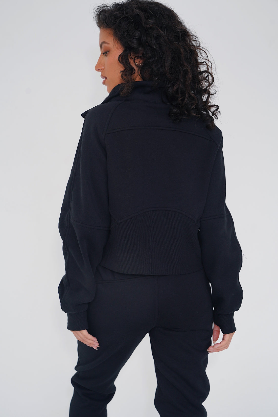 I Make Good Decisions Loose Fit Half Zip Black Fleece Sweater