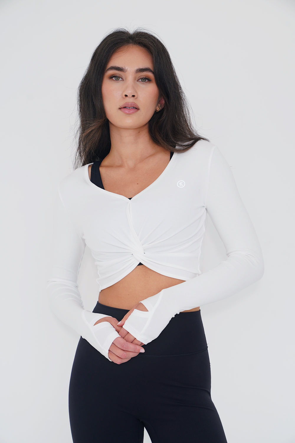 I Release Doubt Buttery Soft White Long Sleeve Crop Top 2