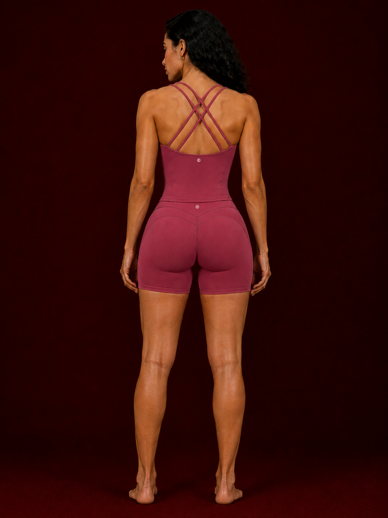 *ADD ON* (ALPHA PHI)  I Trust My Heart Rosewood Red Shorts alt