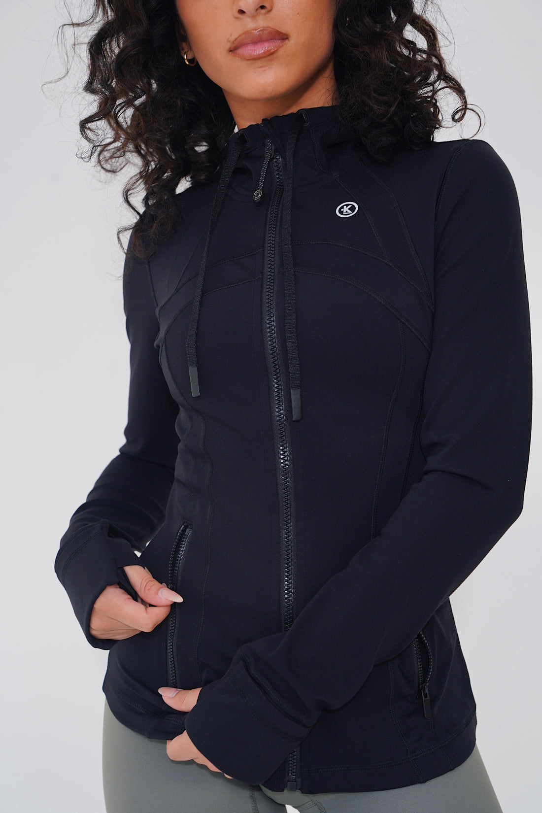 I am Focused Buttery Soft Full Zip Black Hooded Sports Jacket