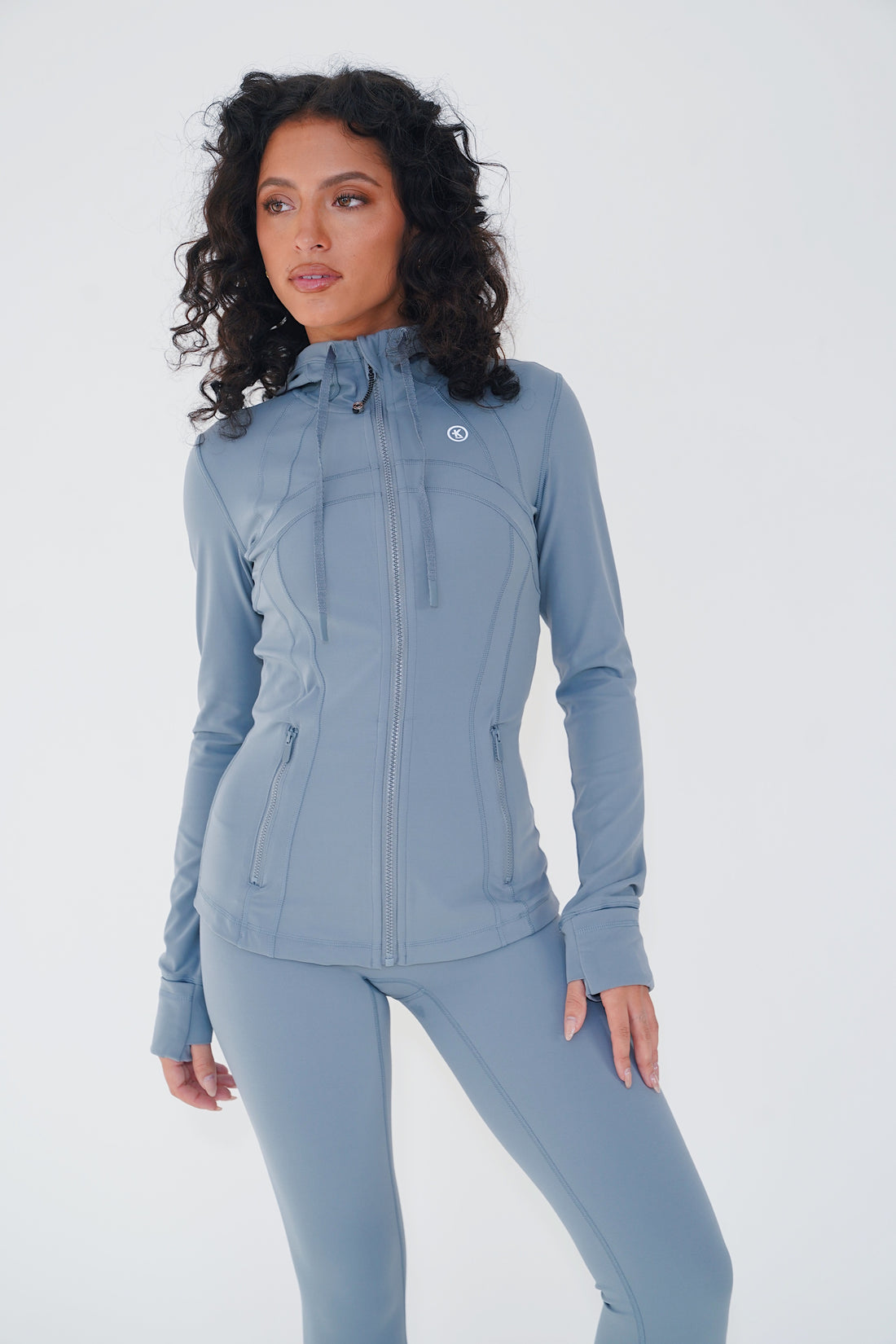 I am Focused Buttery Soft Full Zip Blue Hooded Sports Jacket