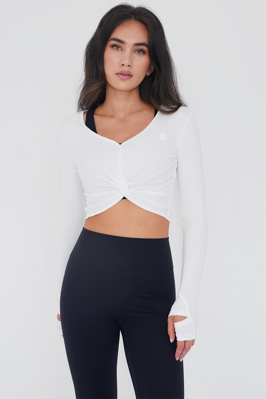 I Release Doubt Buttery Soft White Long Sleeve Crop Top