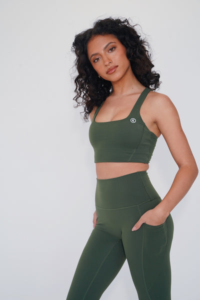 The More I Give, The More I Receive Natural Olive Comfort Stretch Sports Bra