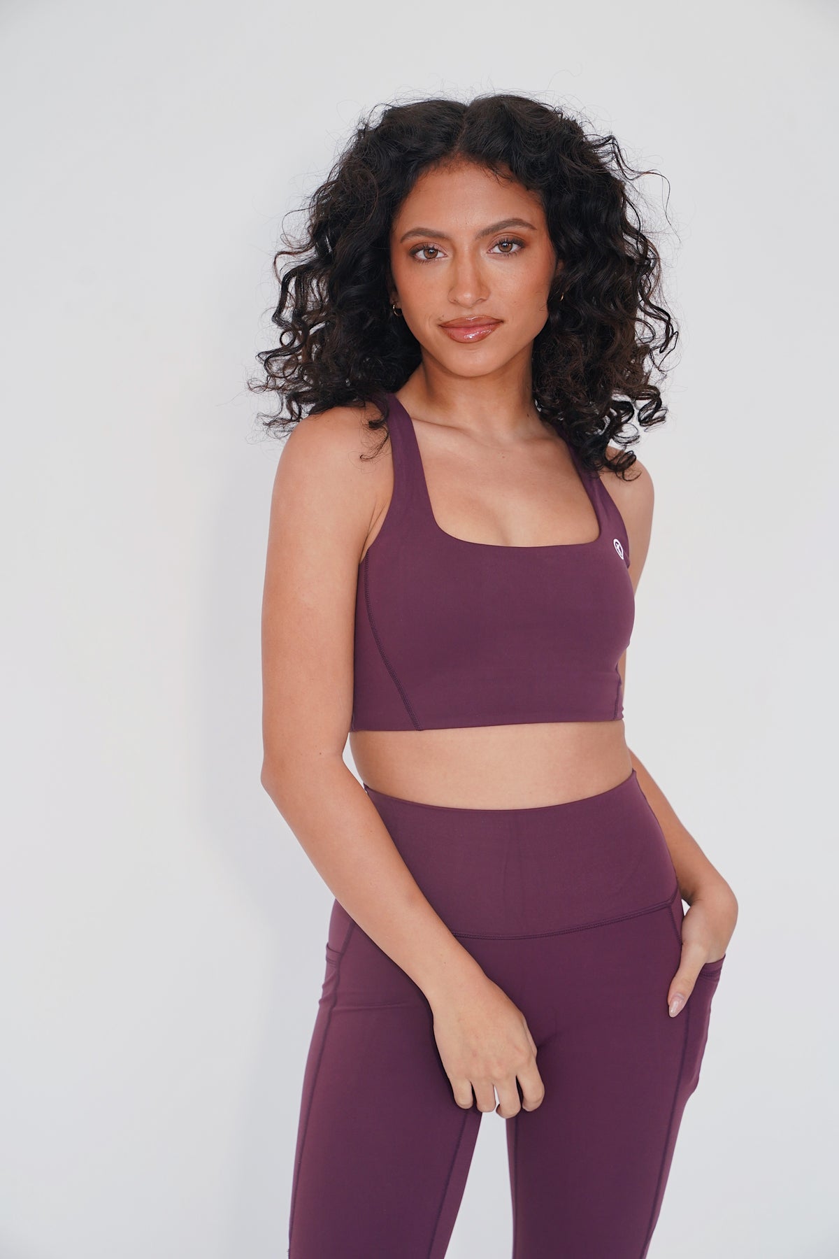 The More I Give, The More I Receive Elegant Plum Comfort Stretch Sports Bra 6