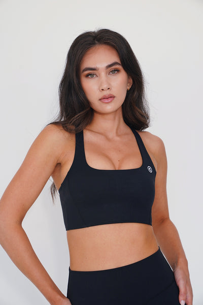 The More I Give, The More I Receive Supportive Black Comfort Stretch Sports Bra