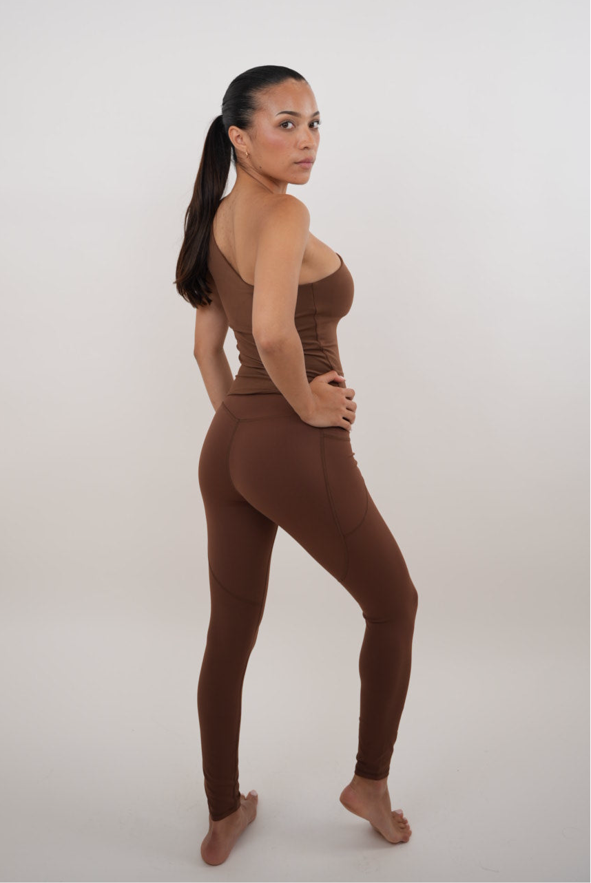 I Am Wealthy Brown Comfort Stretch Legging 1