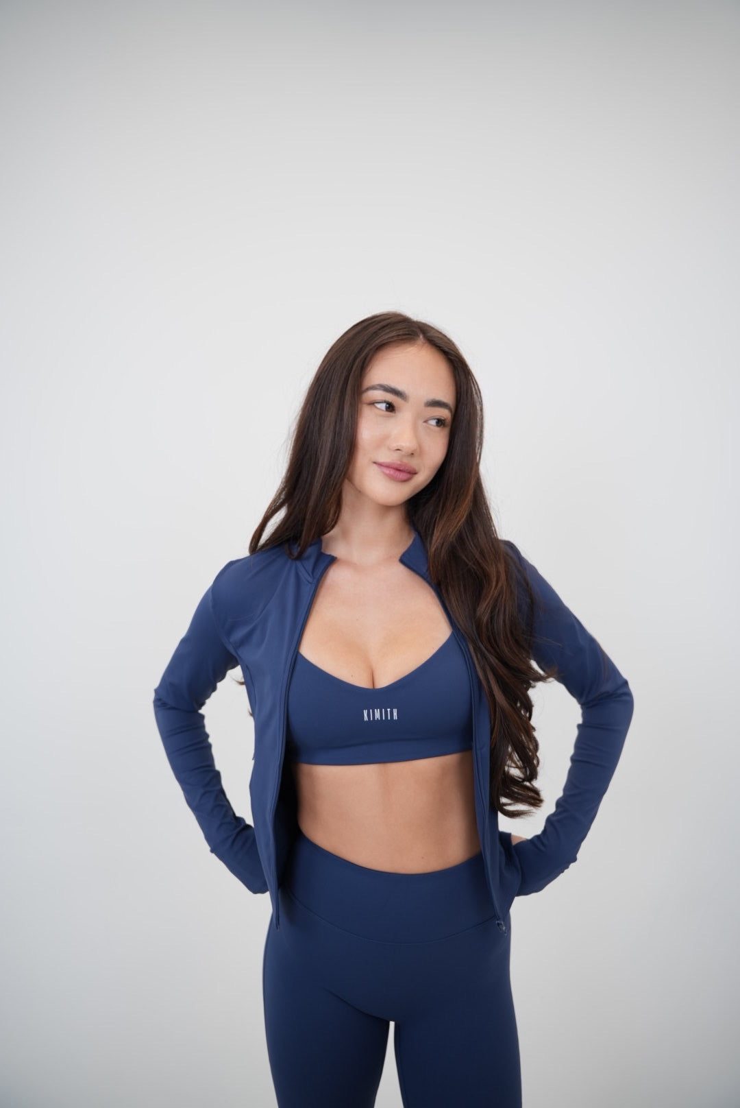 I Live in Luxury Navy Blue Sports Bra 3