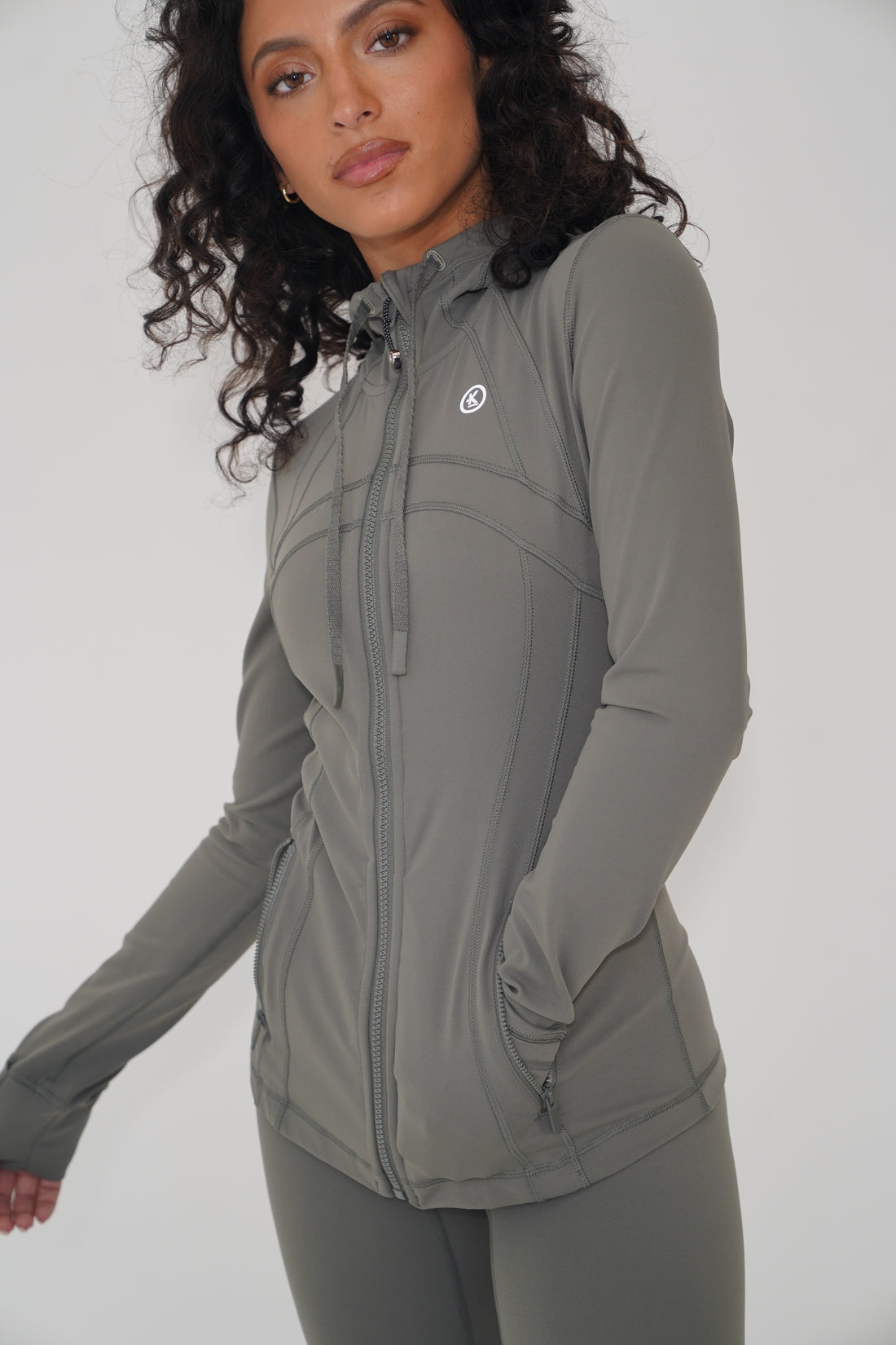 I am Focused Buttery Soft Full Zip Green Hooded Sports Jacket