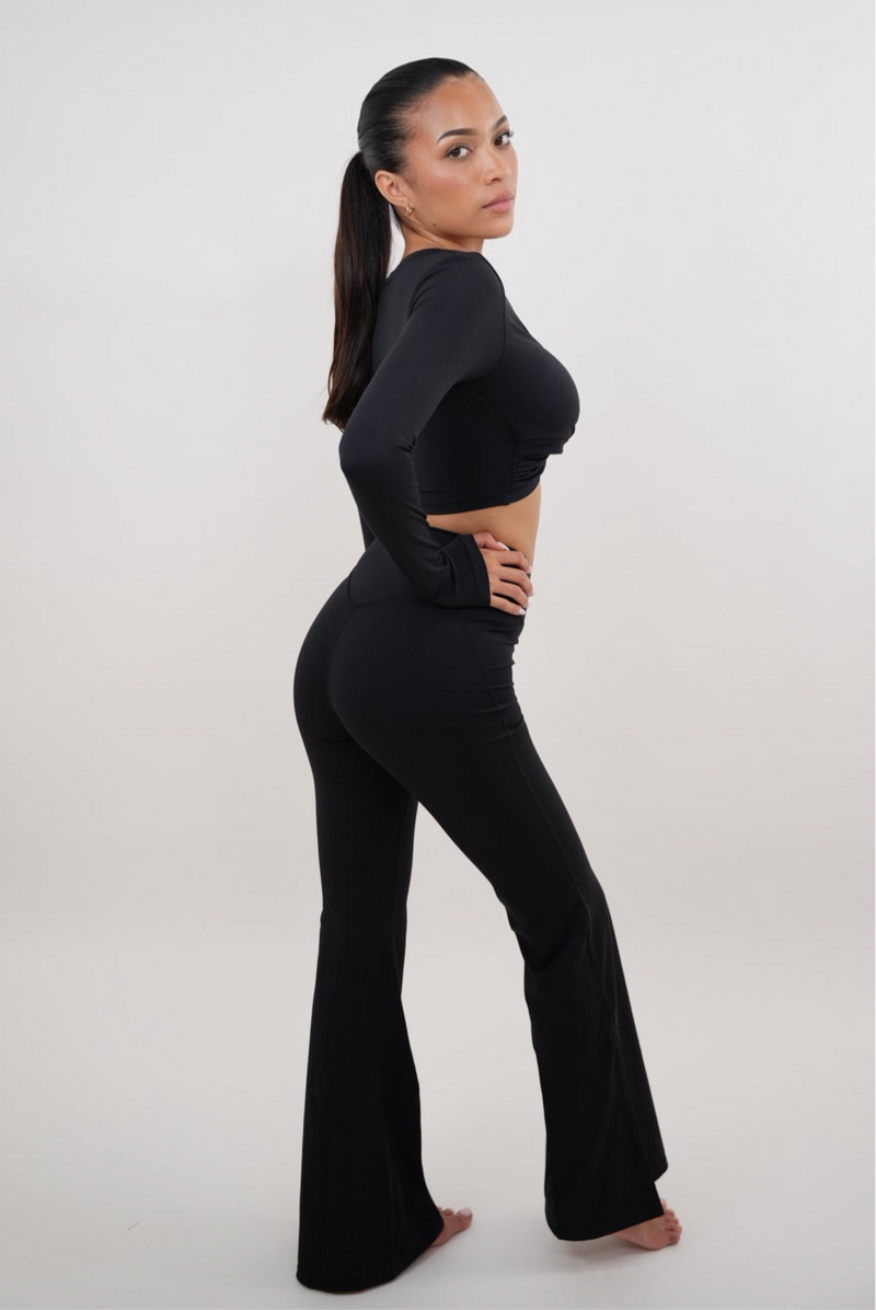 I Am Present Black Stretch Flare Legging alt