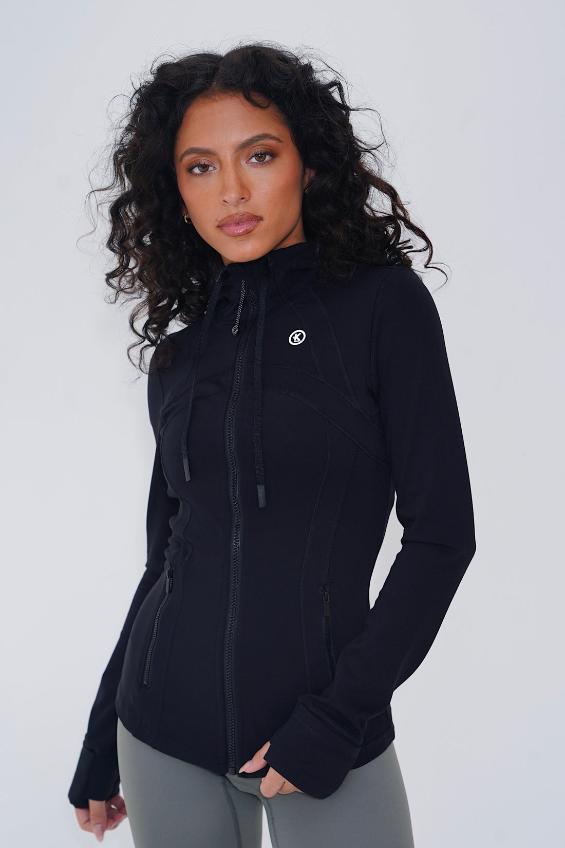 I am Focused Buttery Soft Full Zip Black Hooded Sports Jacket