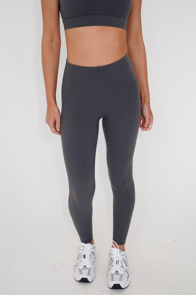 I am Beautifully Radiant Quick Dry Dark Gray Yoga Legging alt